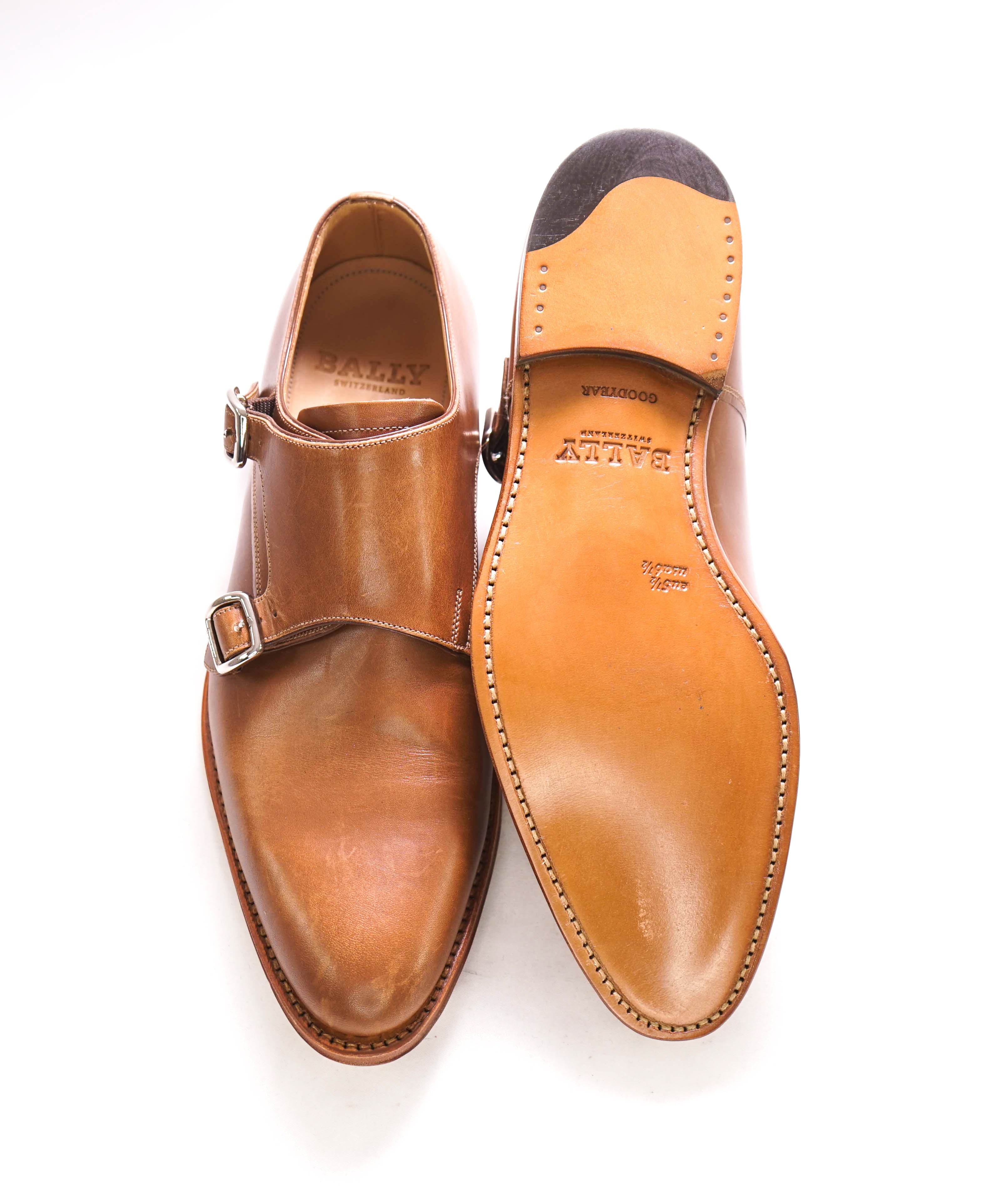 $795 BALLY - “SCRIBE” Double Monk *Goodyear* Welt Brown Hand Made Loafers - 6.5 US