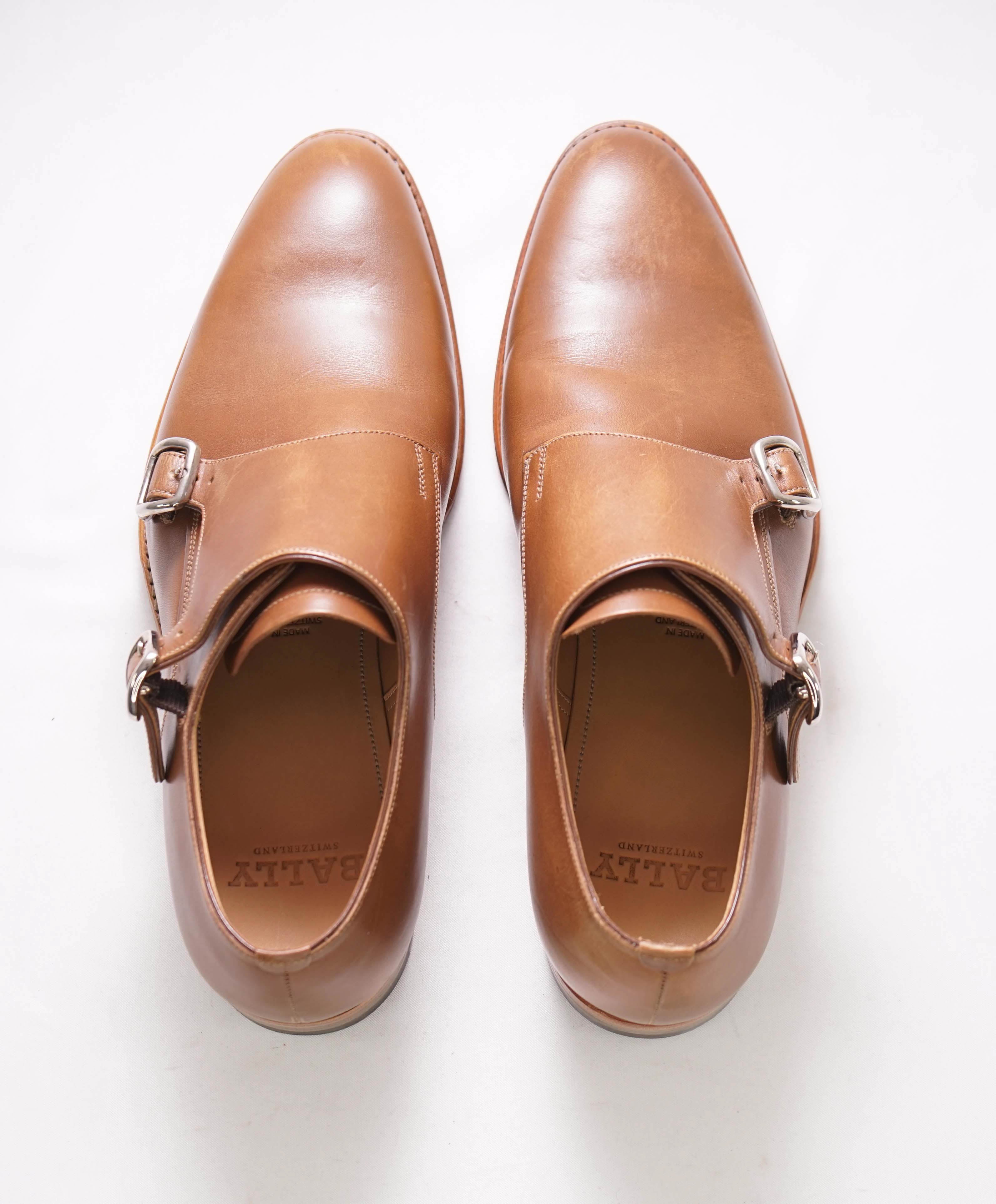 $795 BALLY - “SCRIBE” Double Monk *Goodyear* Welt Brown Hand Made Loafers - 6.5 US