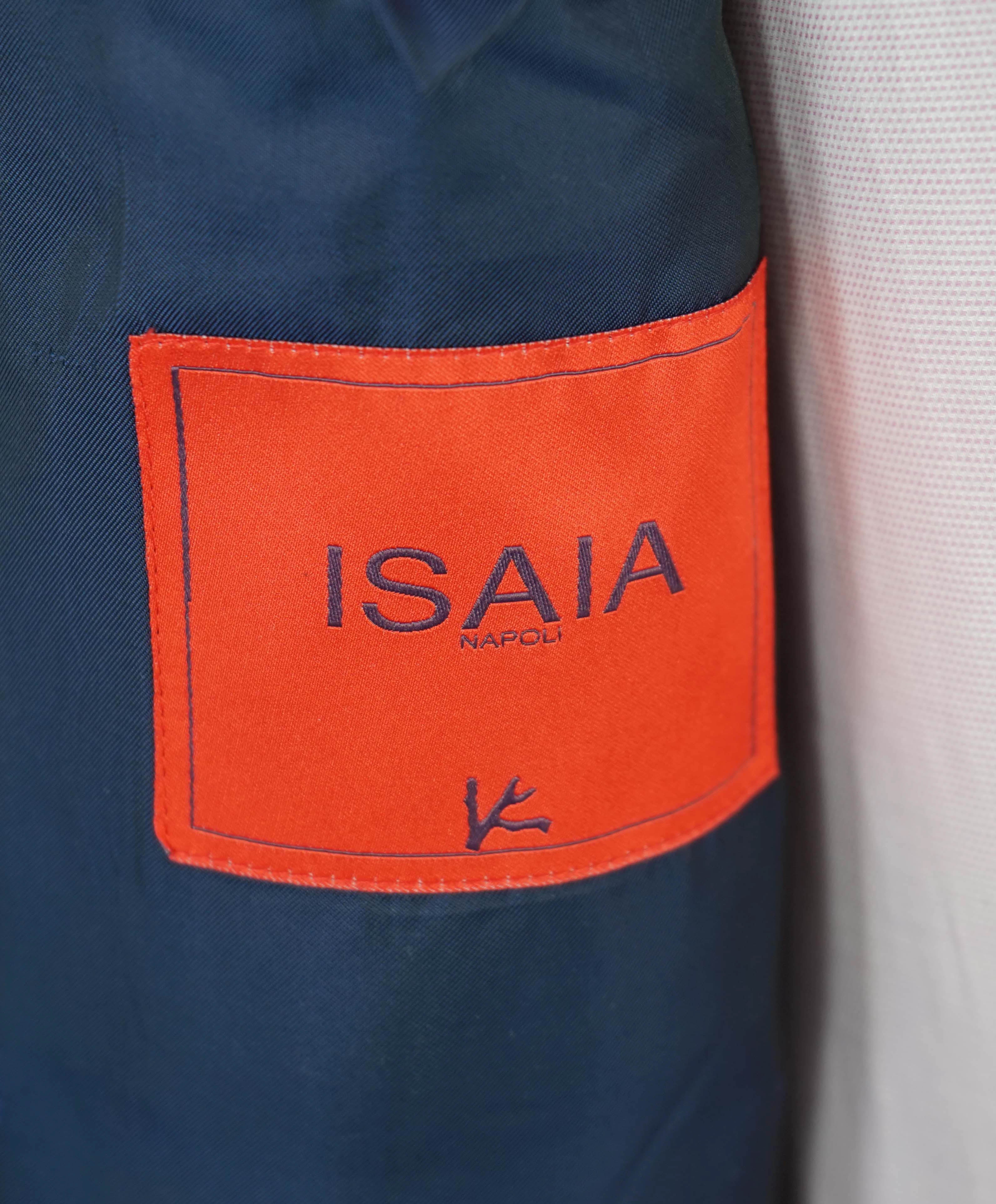 $5,750 ISAIA - "BASE SANITA" Royal Blue Solid Wool Suit - 46R