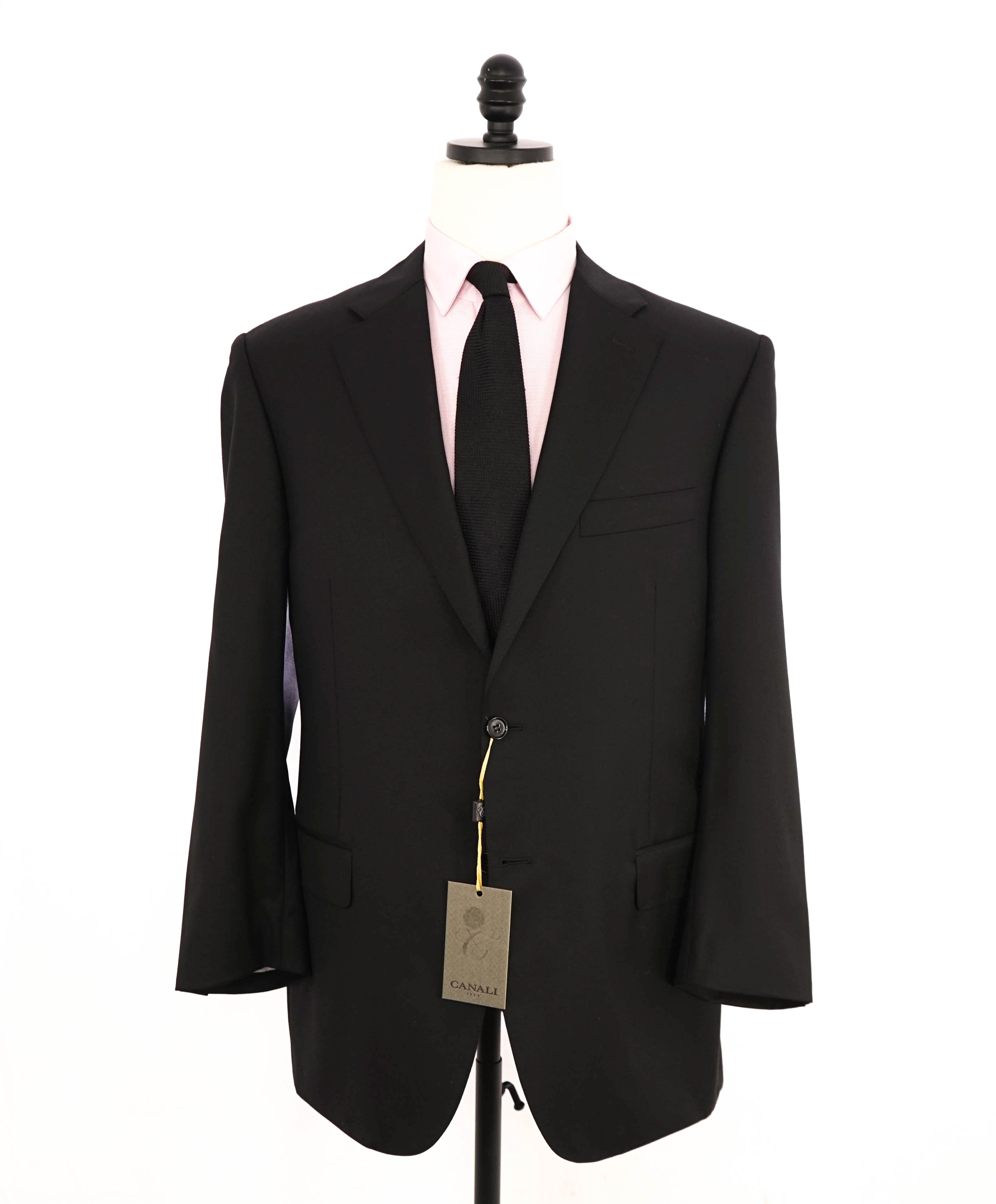 $2,195 CANALI - *CLOSET STAPLE* Black 2-Piece Suit - 44R