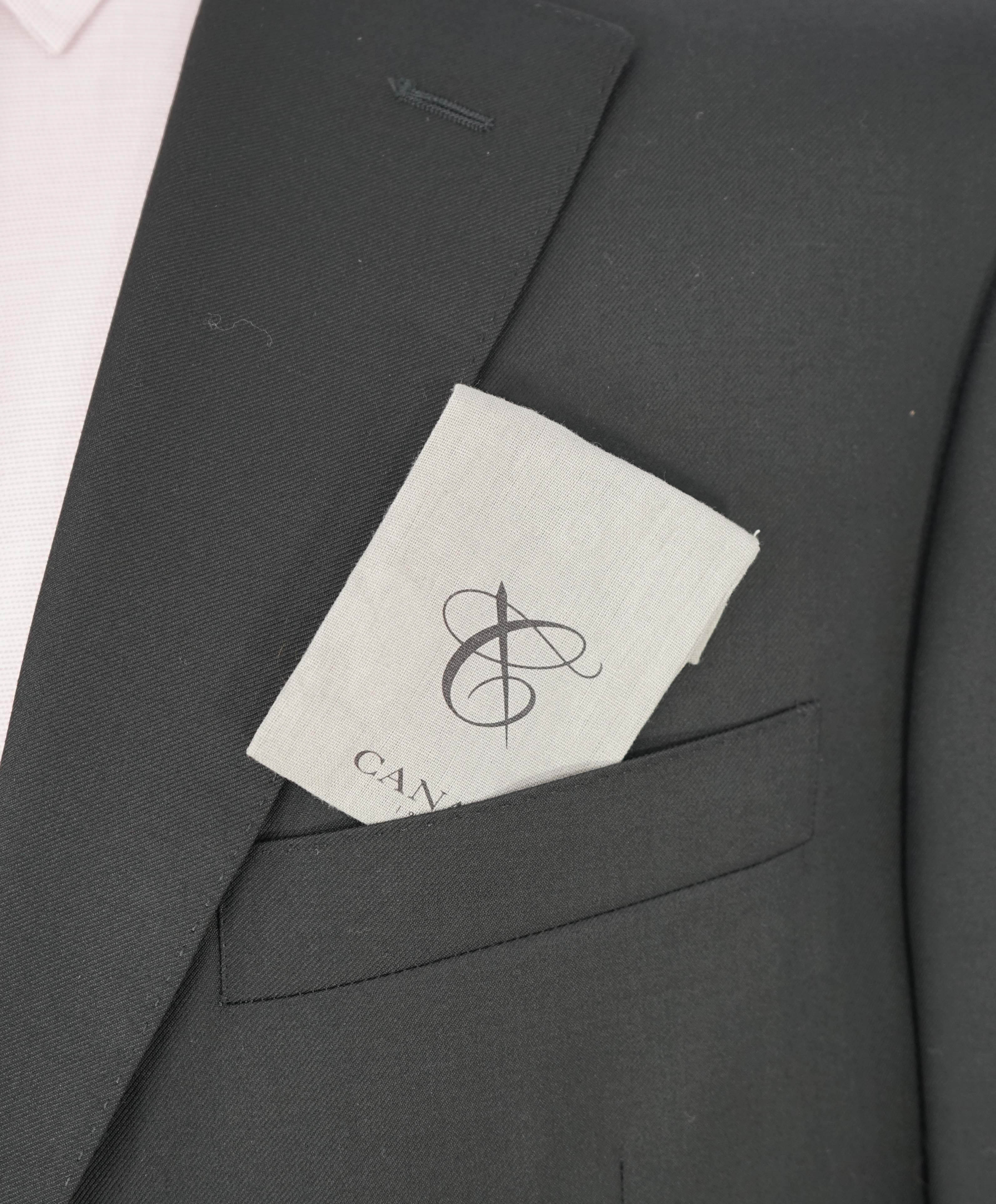 $2,195 CANALI - *CLOSET STAPLE* Black 2-Piece Suit - 44R