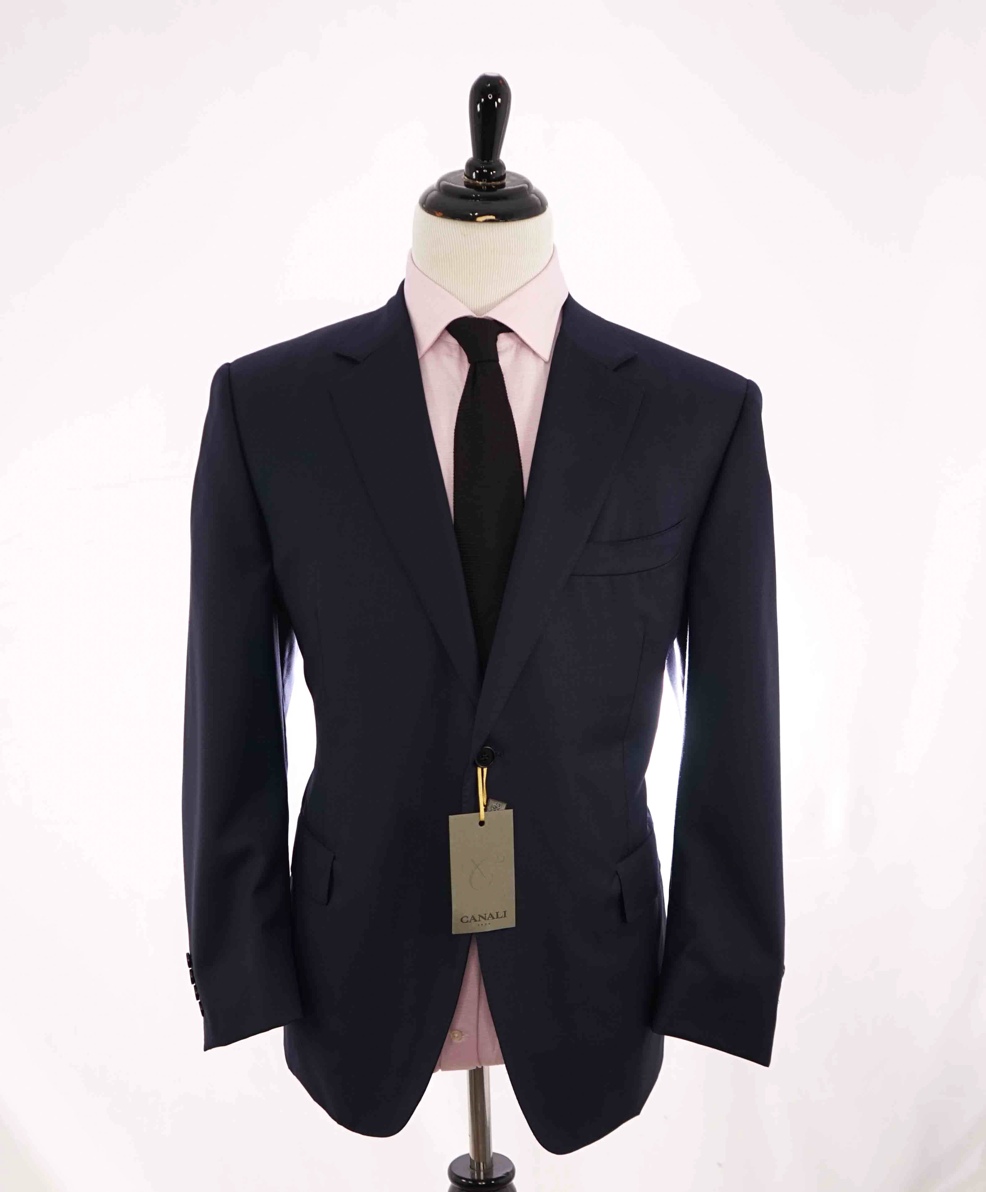 $2,000 CANALI - For SAKS 5TH AVE Navy Blue Textured Fabric Suit  - 46S