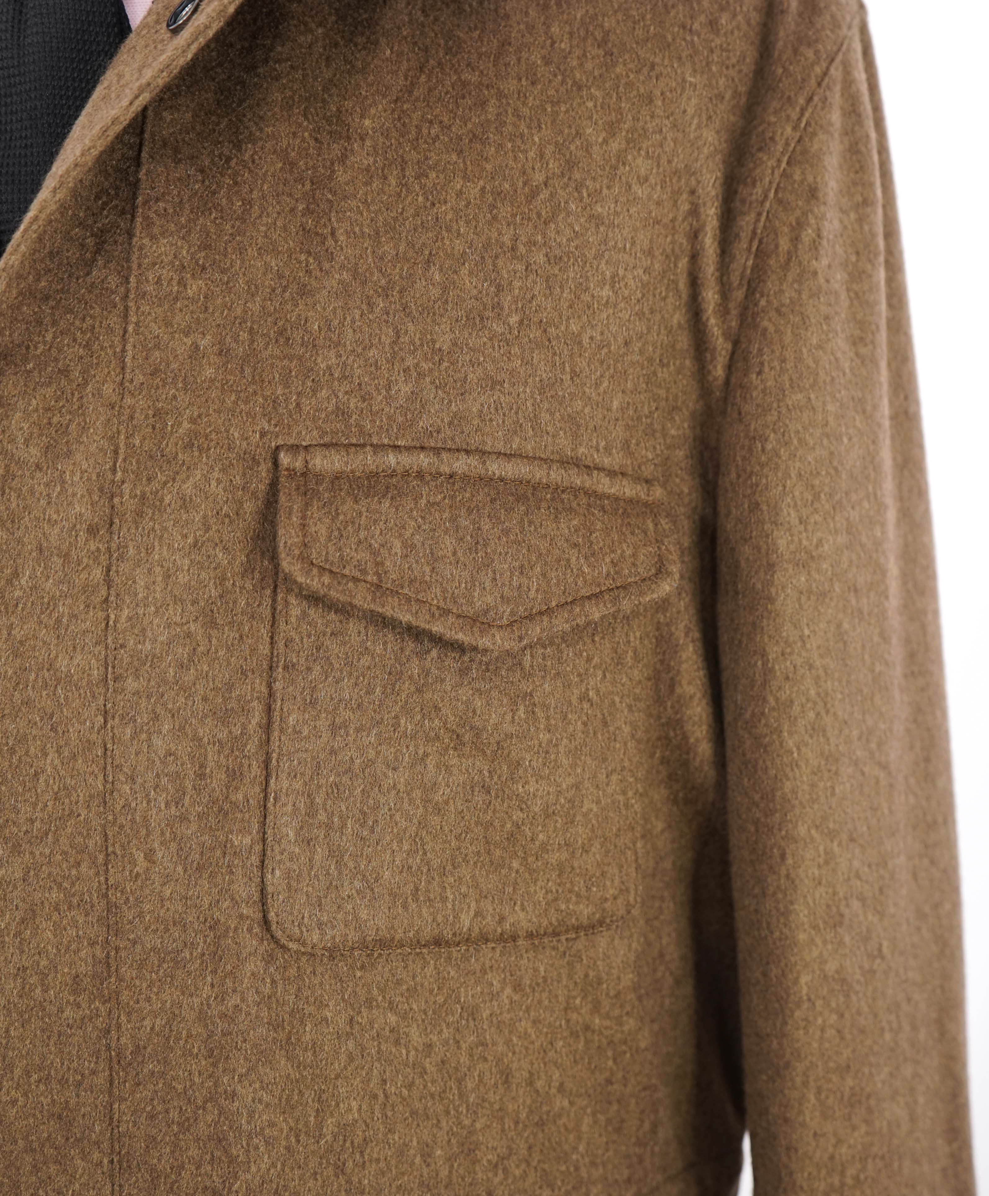 $14,545 KITON - *100% PURE CASHMERE* Brown Leather Jacket Top Coat - 48R