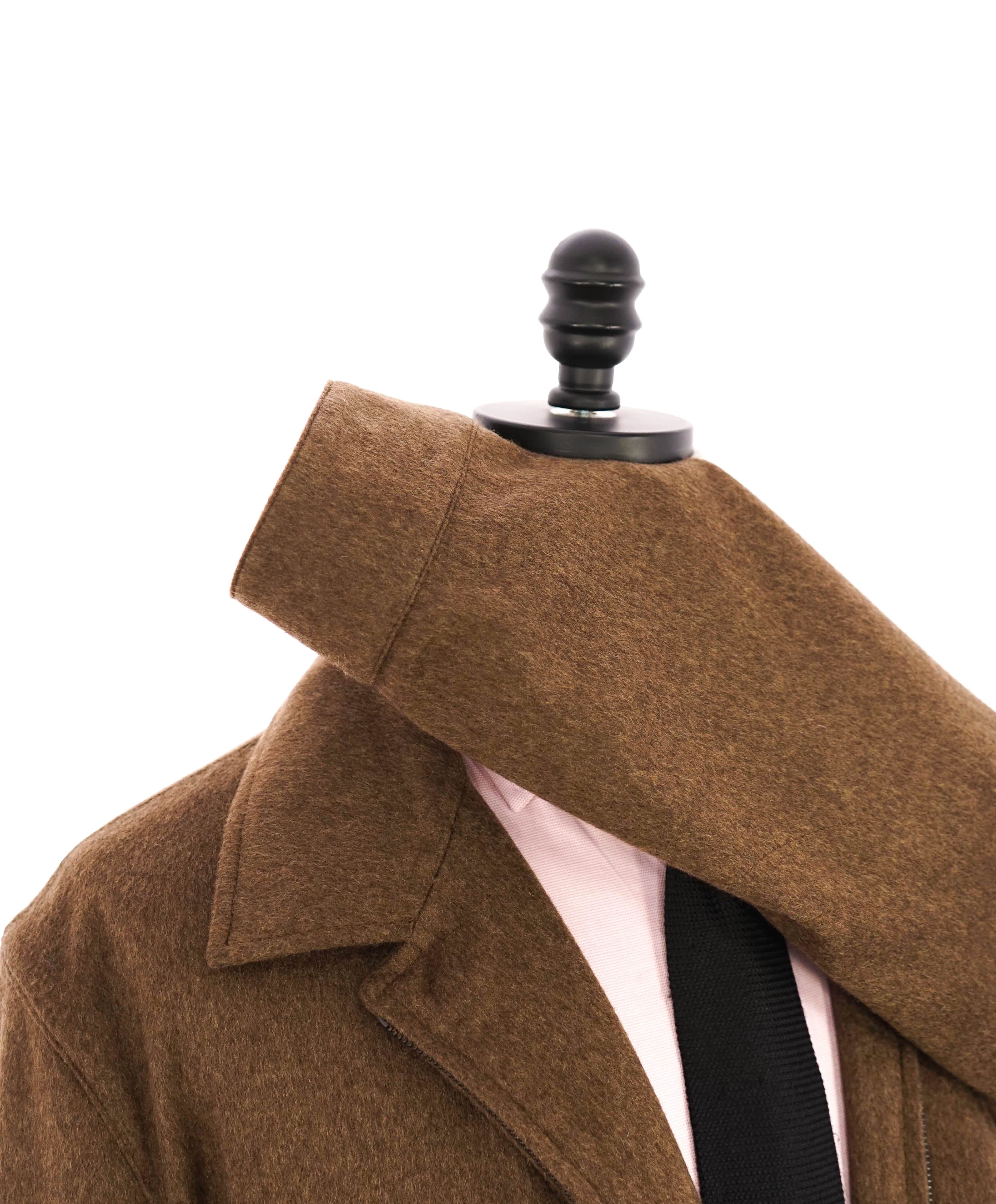 $14,545 KITON - *100% PURE CASHMERE* Brown Leather Jacket Top Coat - 48R