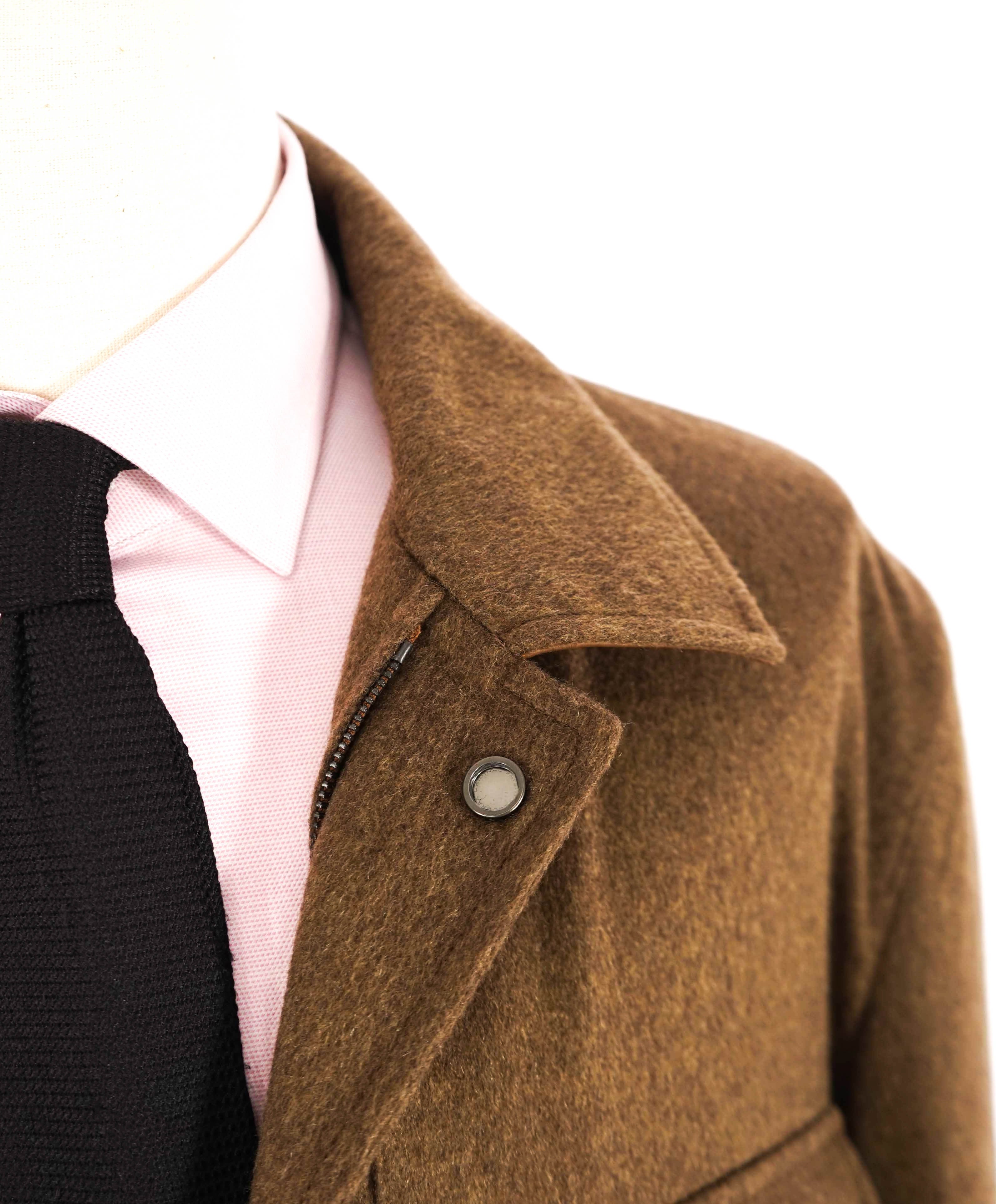 $14,545 KITON - *100% PURE CASHMERE* Brown Leather Jacket Top Coat - 48R