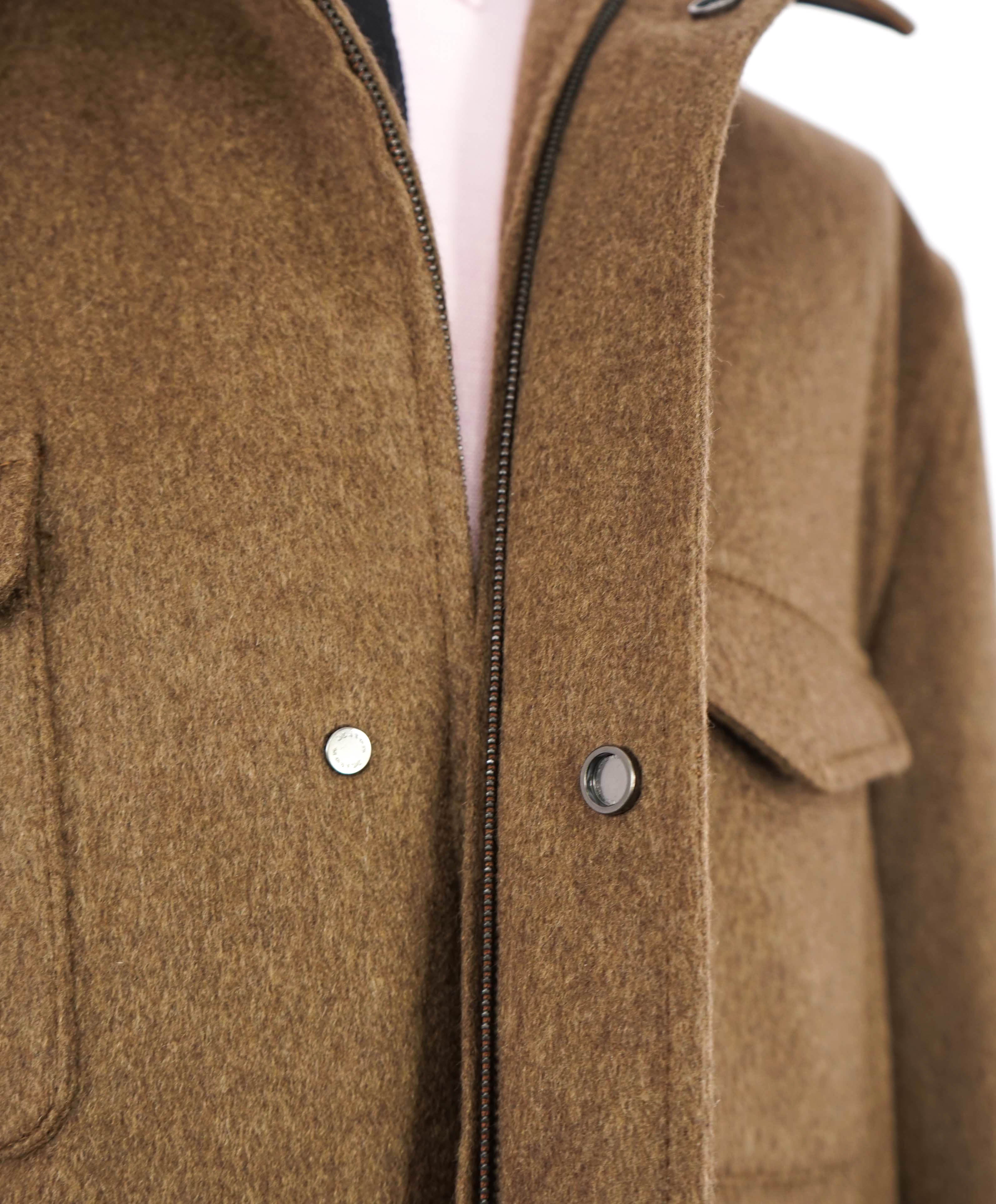 $14,545 KITON - *100% PURE CASHMERE* Brown Leather Jacket Top Coat - 48R