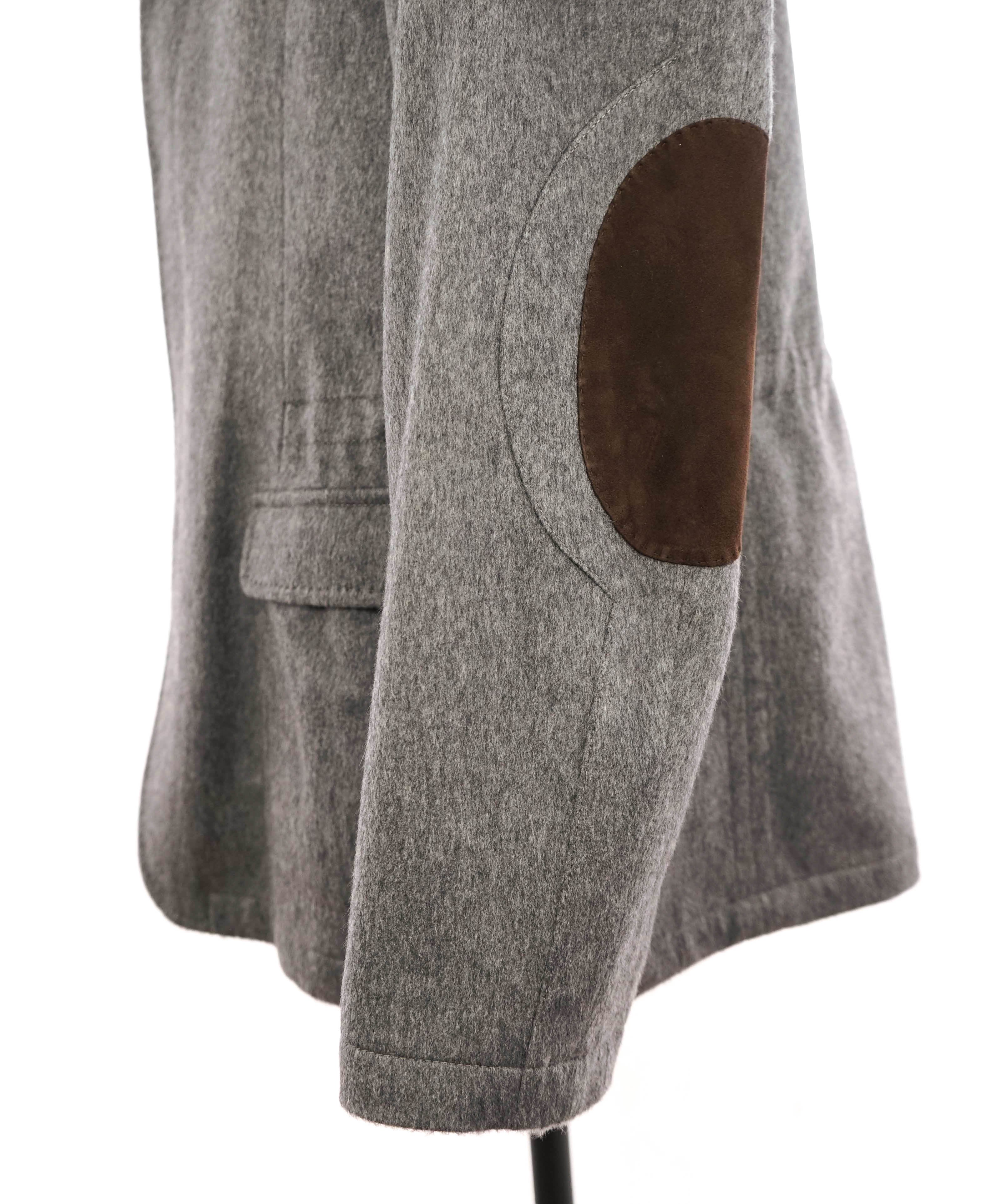 $14,545 KITON - *100% PURE CASHMERE* Gray Suede Jacket Top Coat - 48R