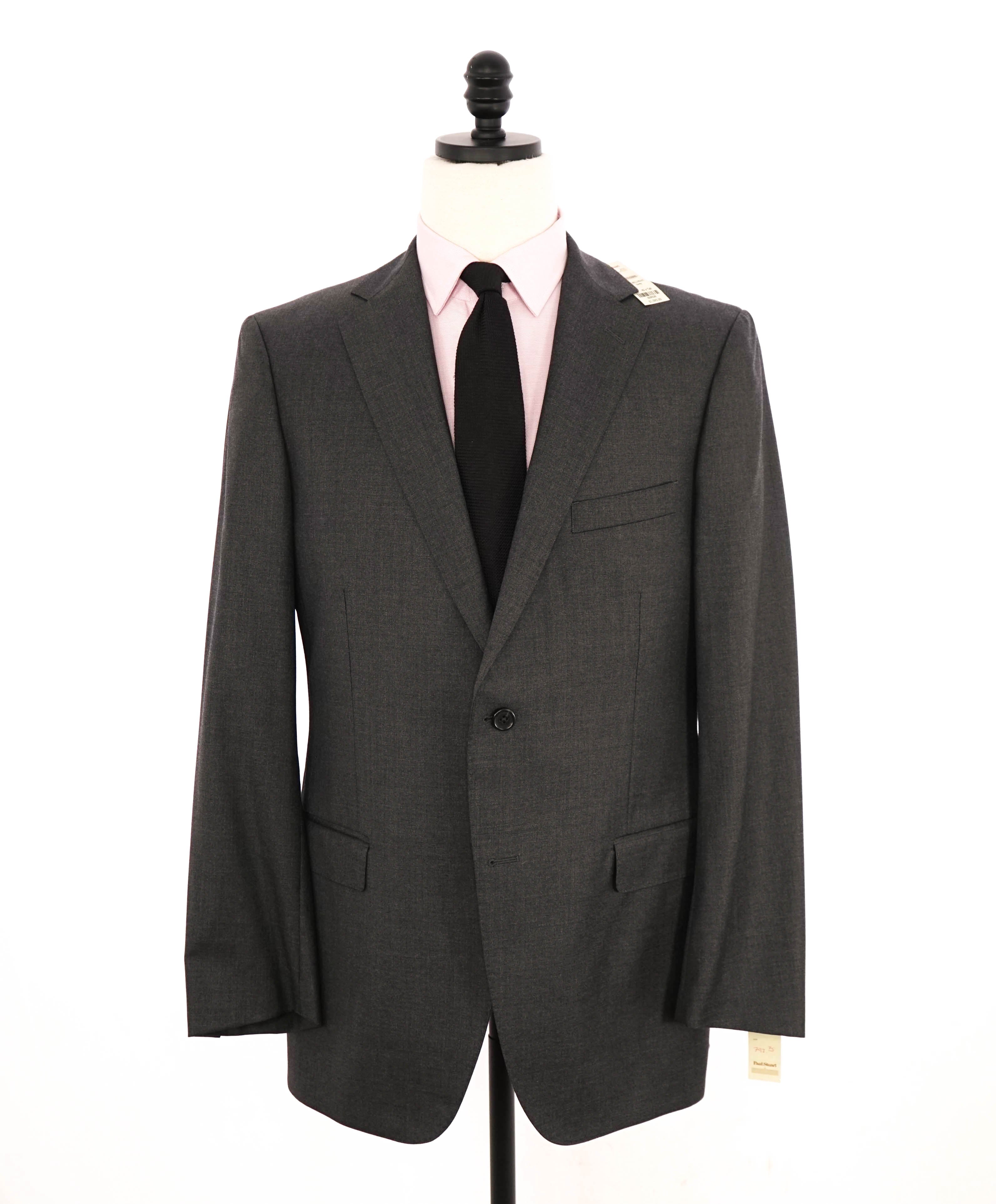 $1,595 PAUL STUART - Gray Wool Notch Lapel 2-Btn Suit - 40L