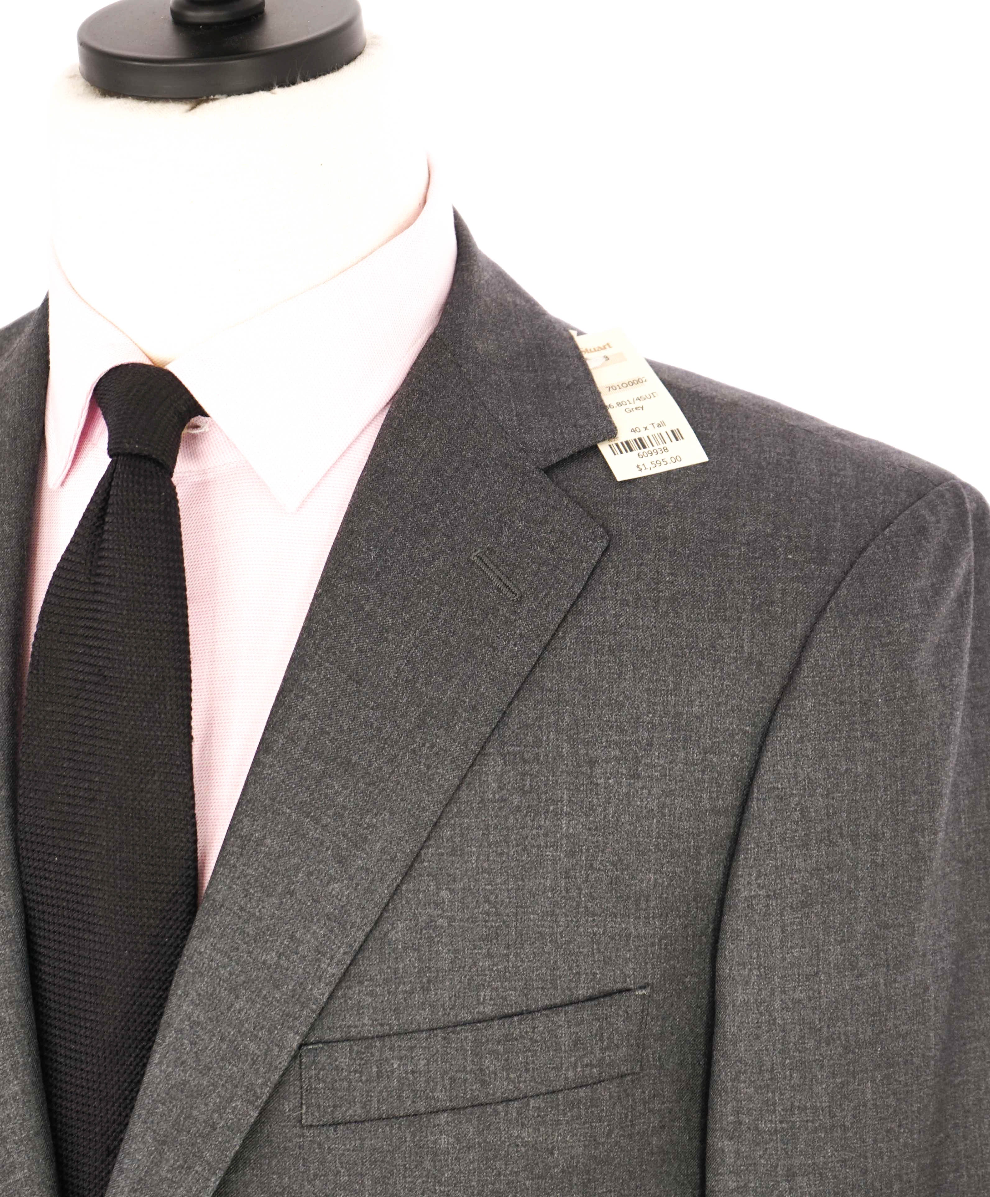 $1,595 PAUL STUART - Gray Wool Notch Lapel 2-Btn Suit - 40L