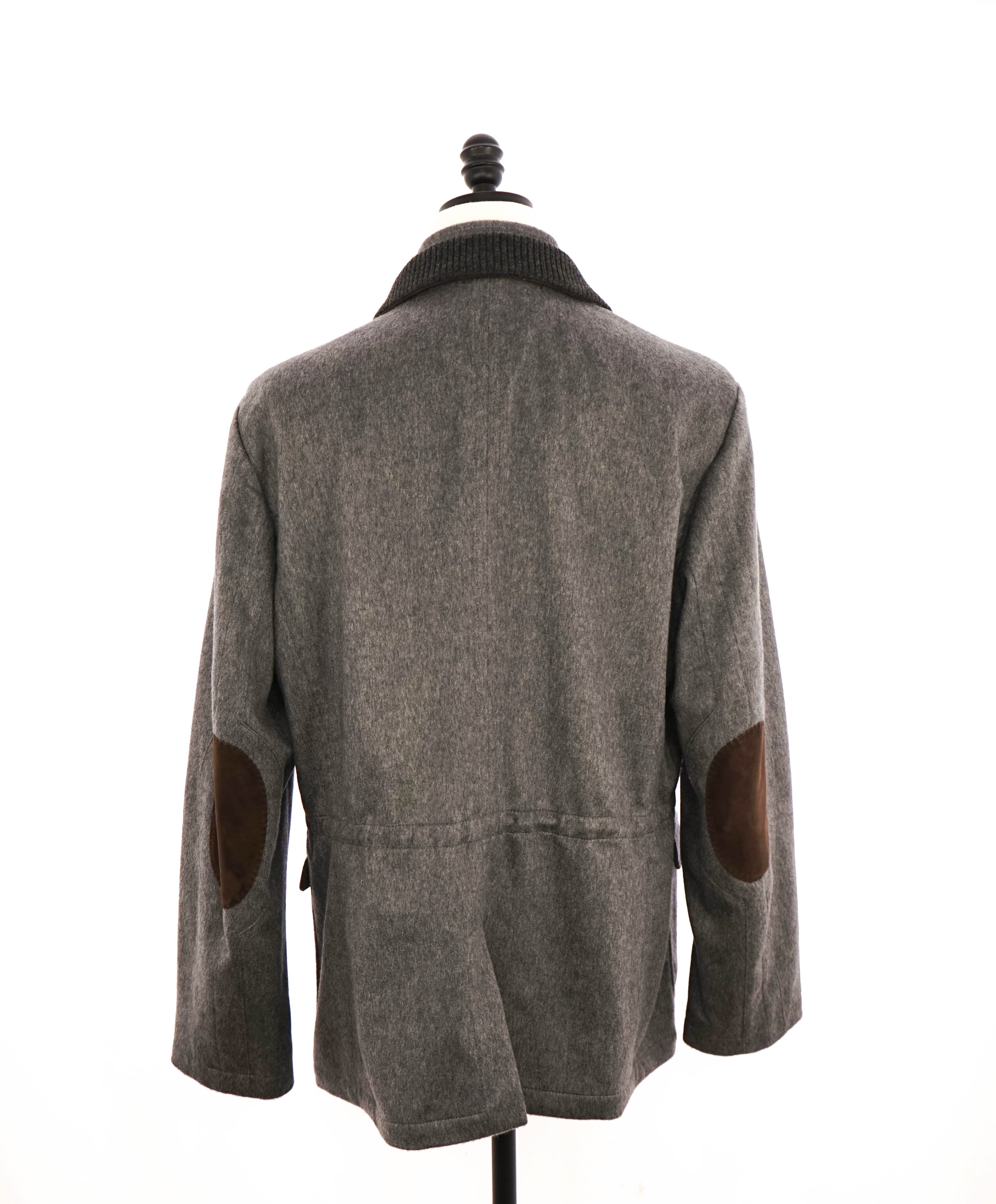 $14,545 KITON - *100% PURE CASHMERE* Gray Suede Jacket Top Coat - 48R