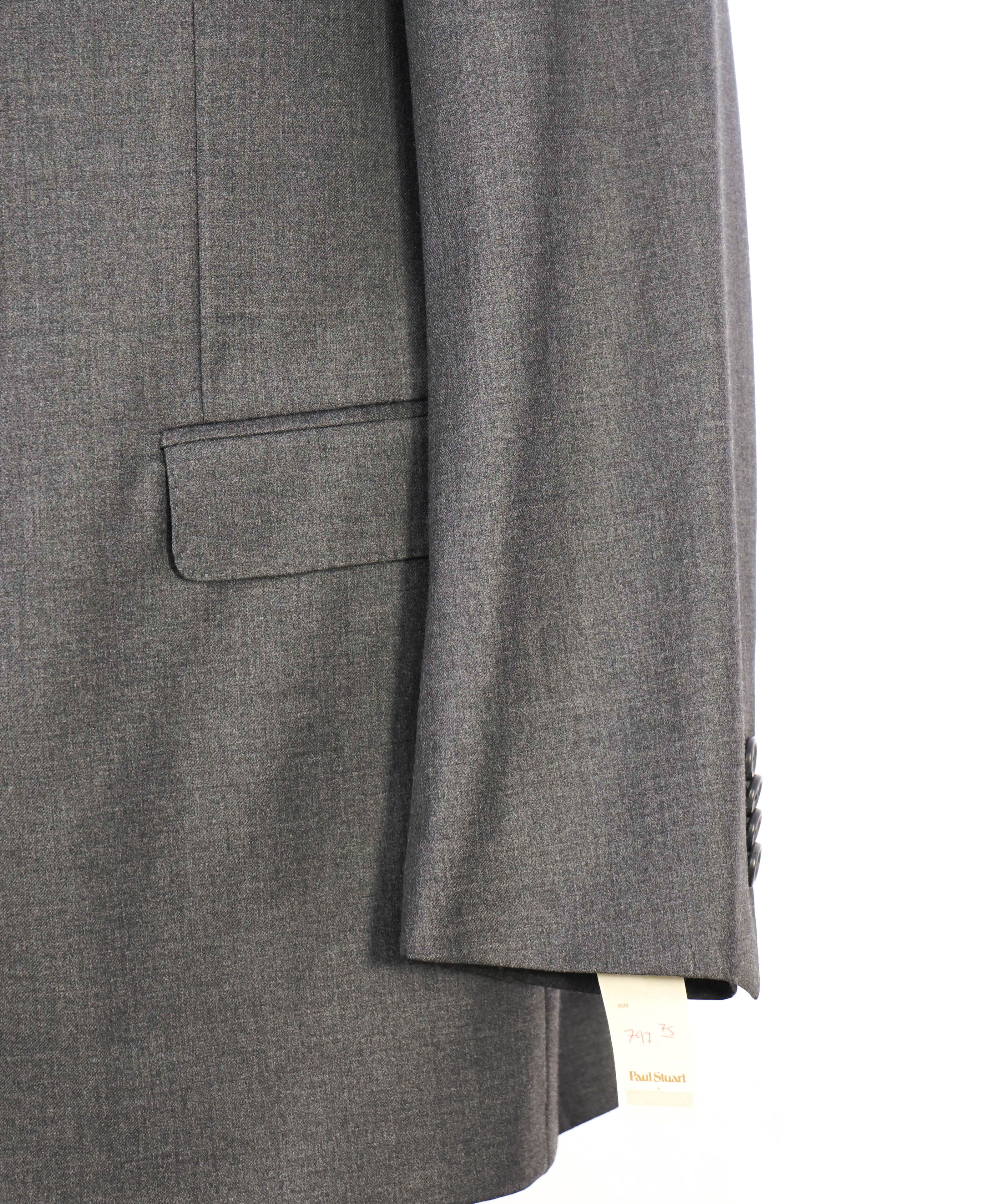 $1,595 PAUL STUART - Gray Wool Notch Lapel 2-Btn Suit - 40L