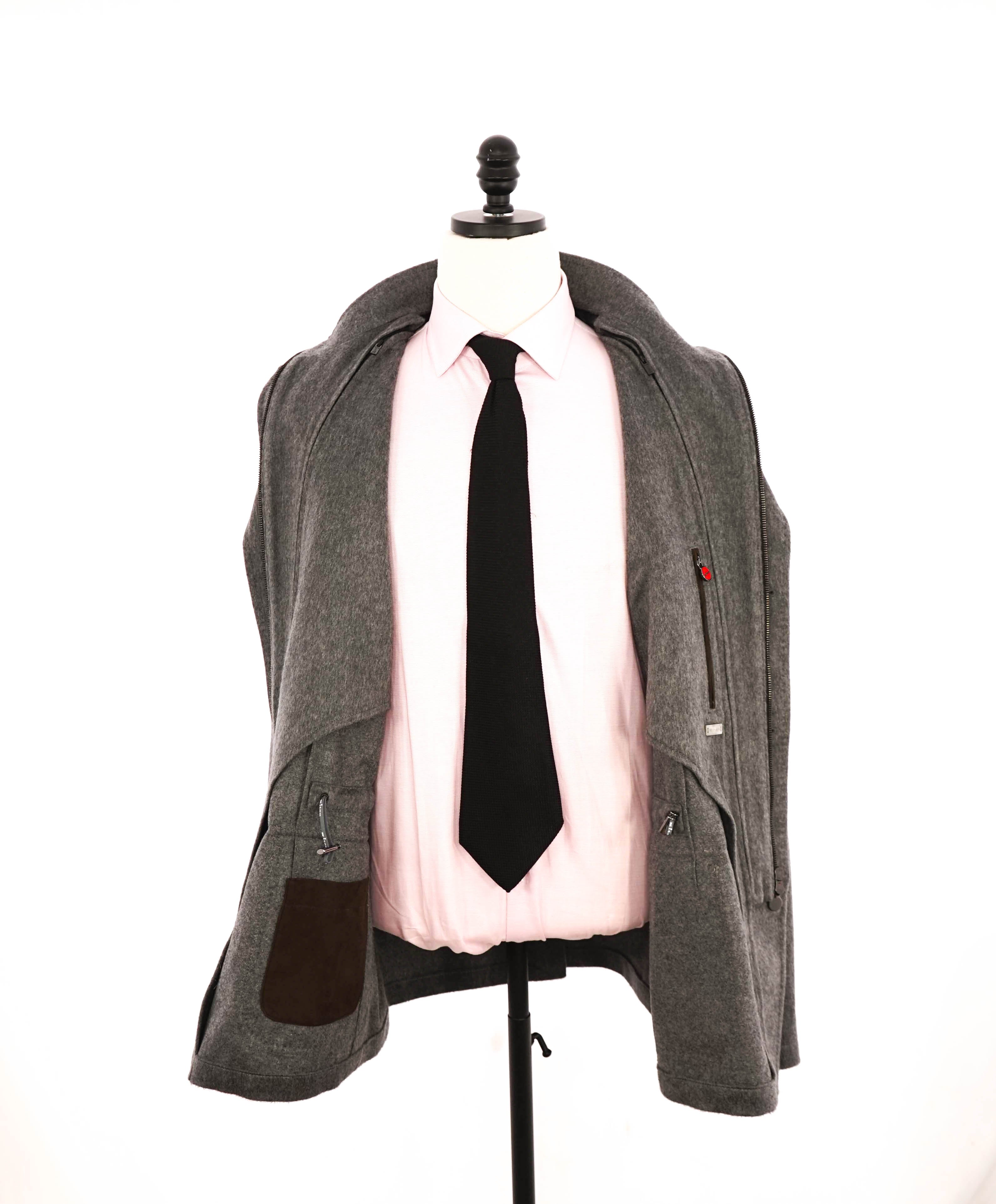 $14,545 KITON - *100% PURE CASHMERE* Gray Suede Jacket Top Coat - 48R