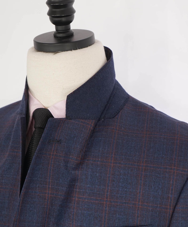 $2,295 GIORGIO ARMANI - “SOFT” Blue & Red Check Plaid Blazer - 42R