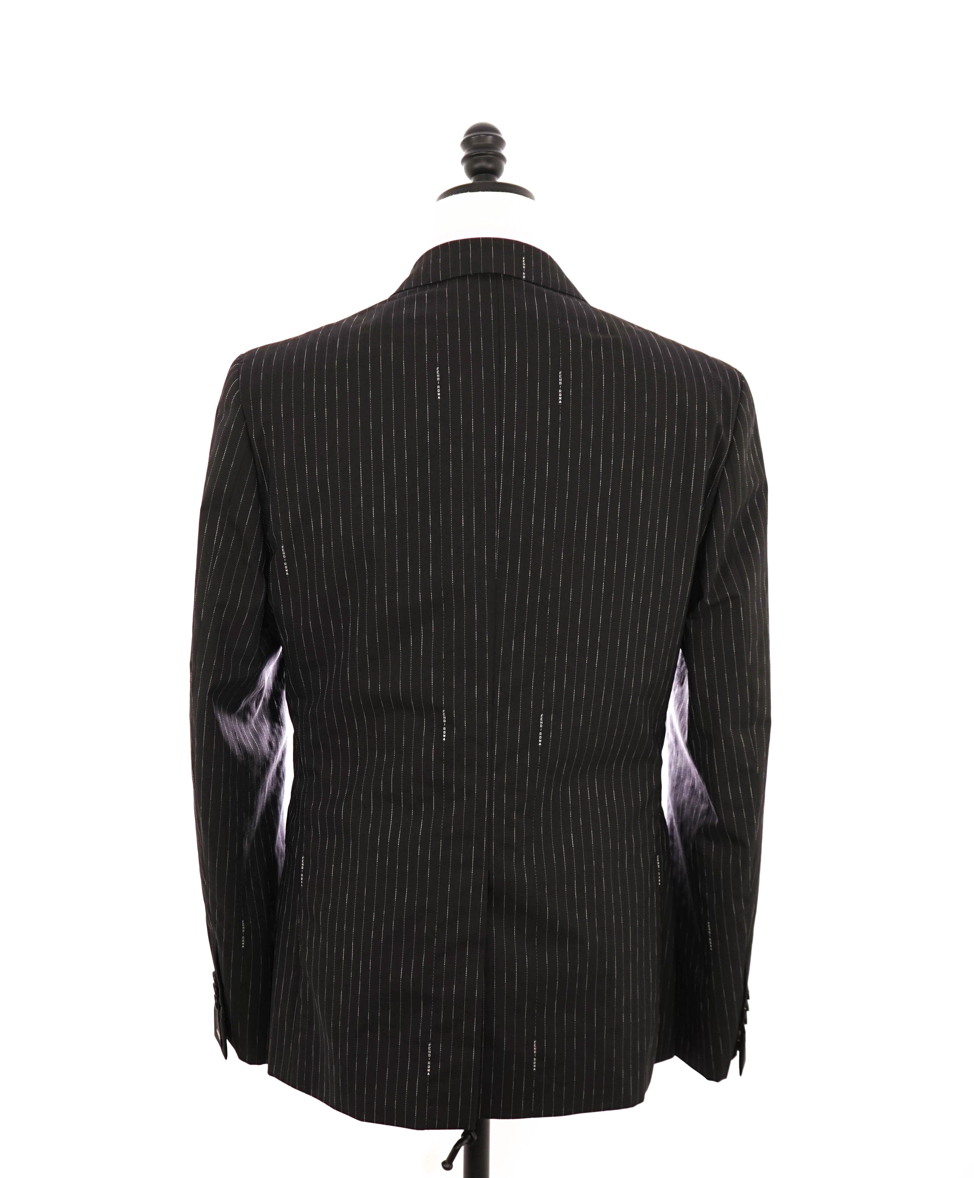 $3,750 FENDI - Logo Pinstripe Black 2-Piece Suit - 40R