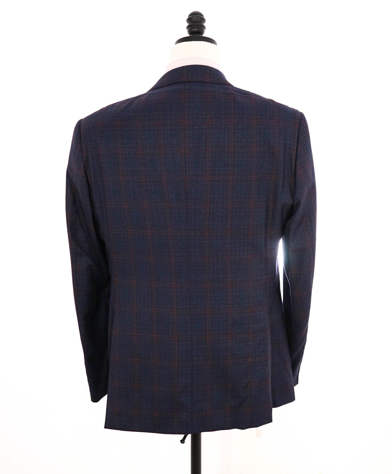 $2,295 GIORGIO ARMANI - “SOFT” Blue & Red Check Plaid Blazer - 42R