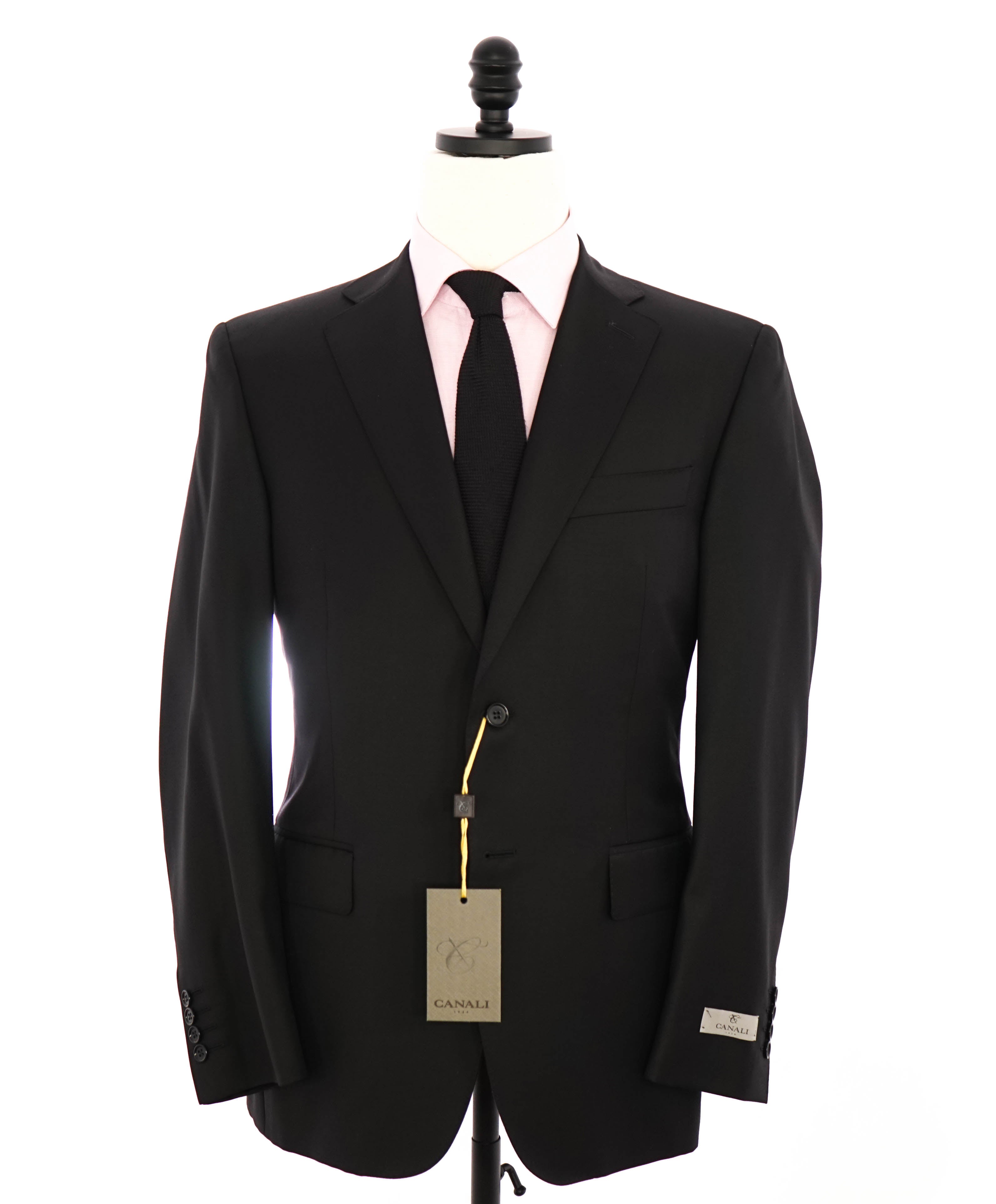 $2,195 CANALI - *CLOSET STAPLE* Black 2-Piece Suit - 42S