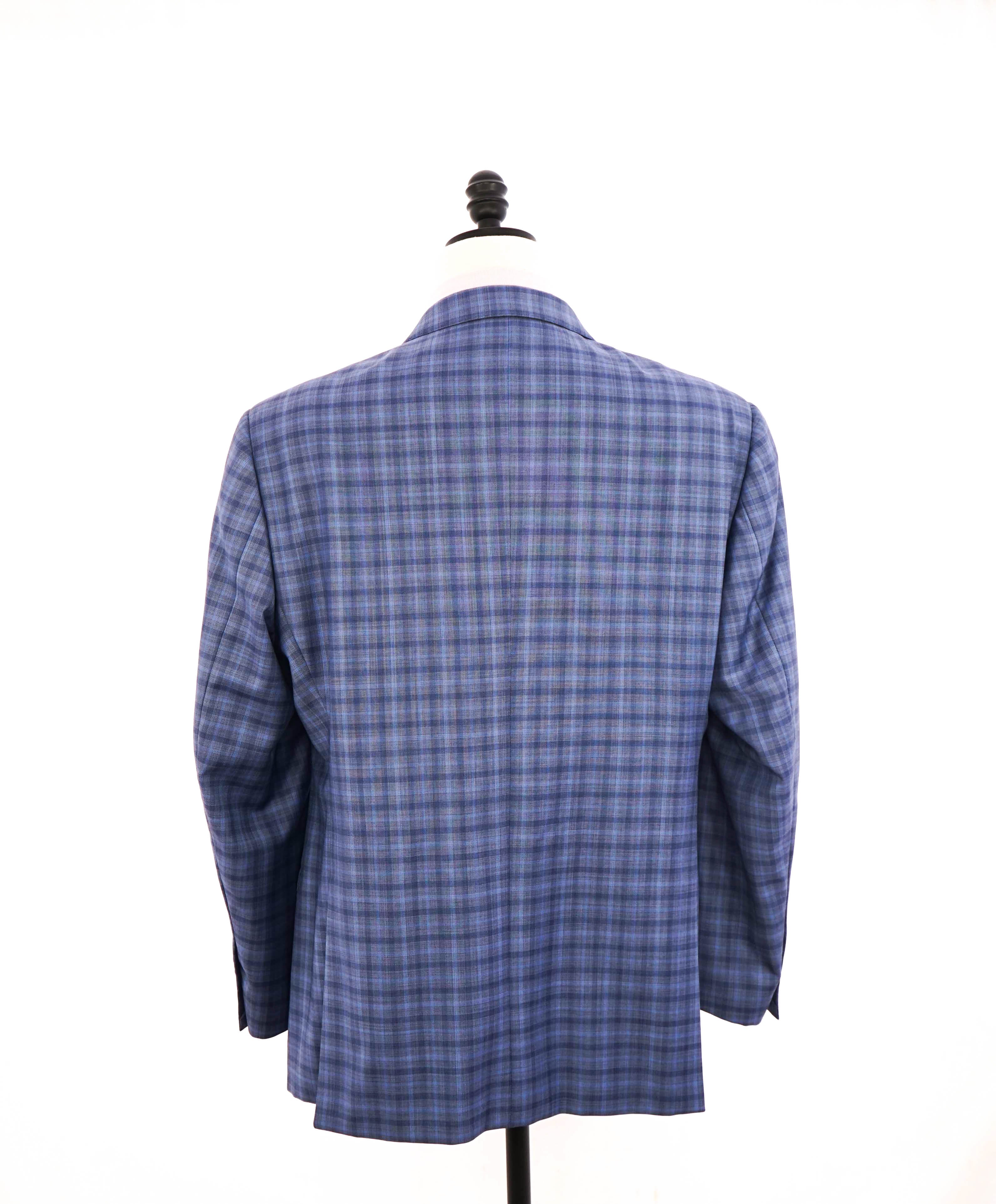 $1,595 EMPORIO ARMANI- Blue *130's G lIne* Tonal Check Blazer - 48R