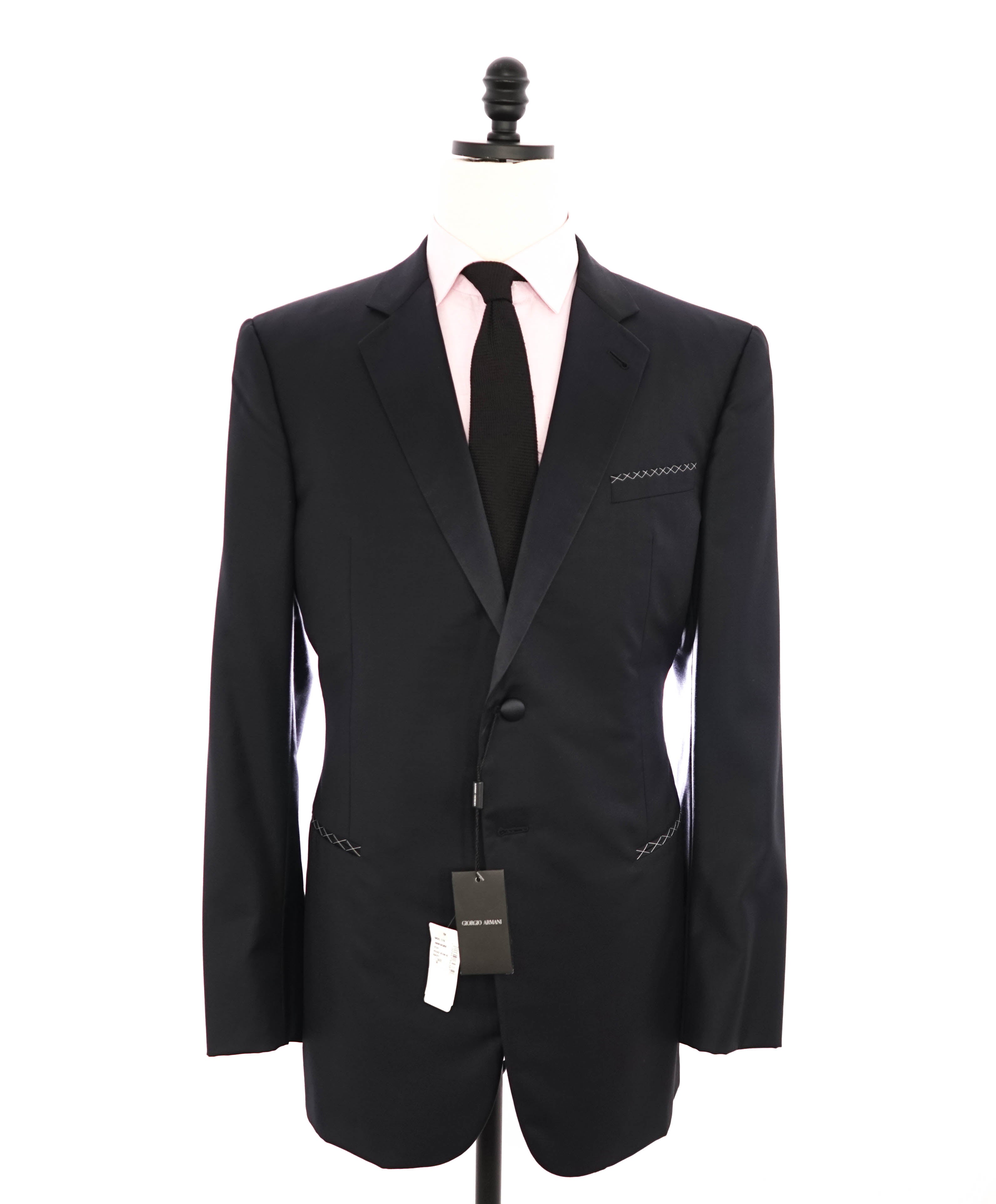 $4,595 GIORGIO ARMANI - "WALL STREET" Navy Cashmere Tuxedo - 46L