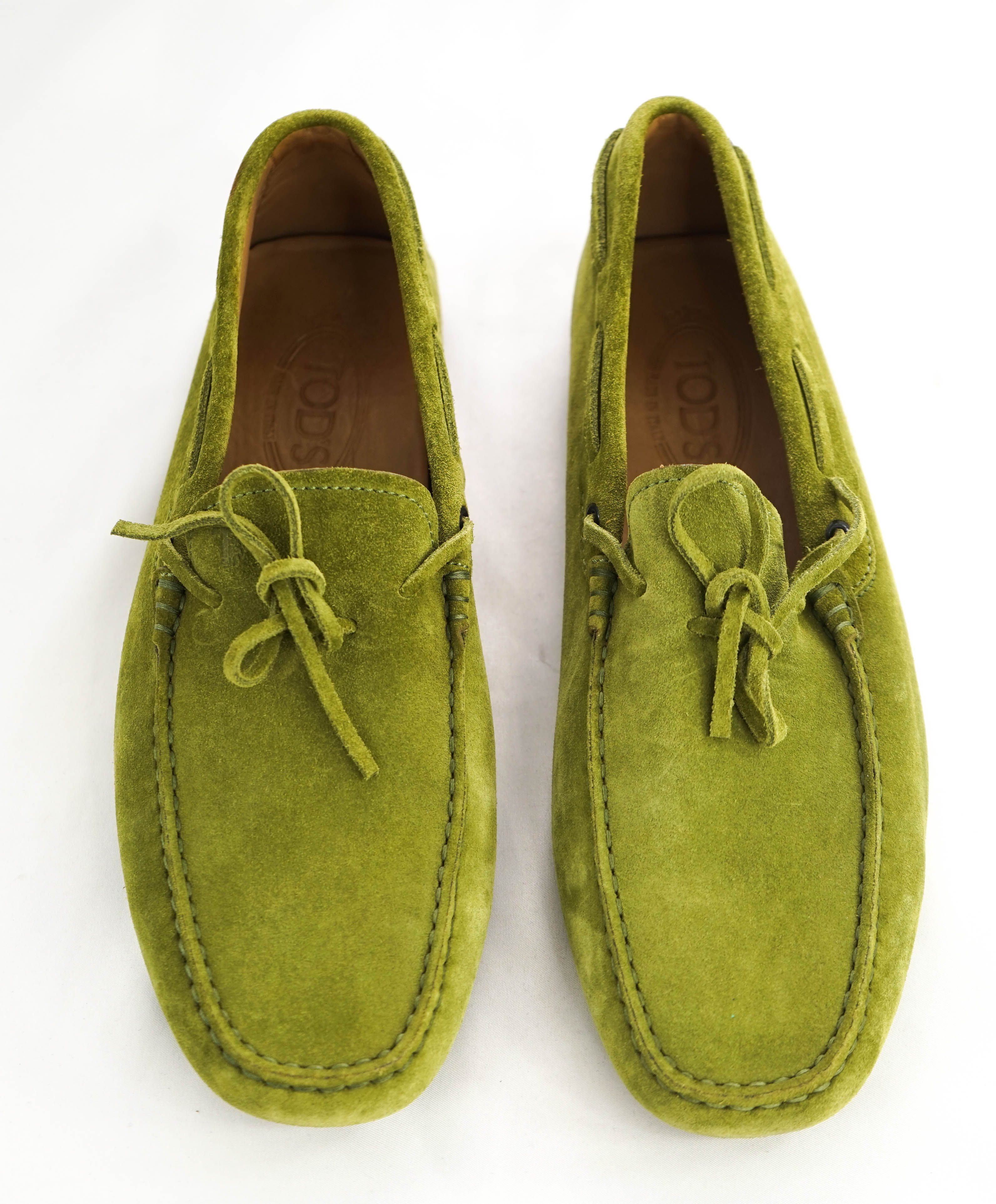 TOD’S - Green Suede Knot Front “Mocassino Gommini” Loafers - 9.5 (8.5)