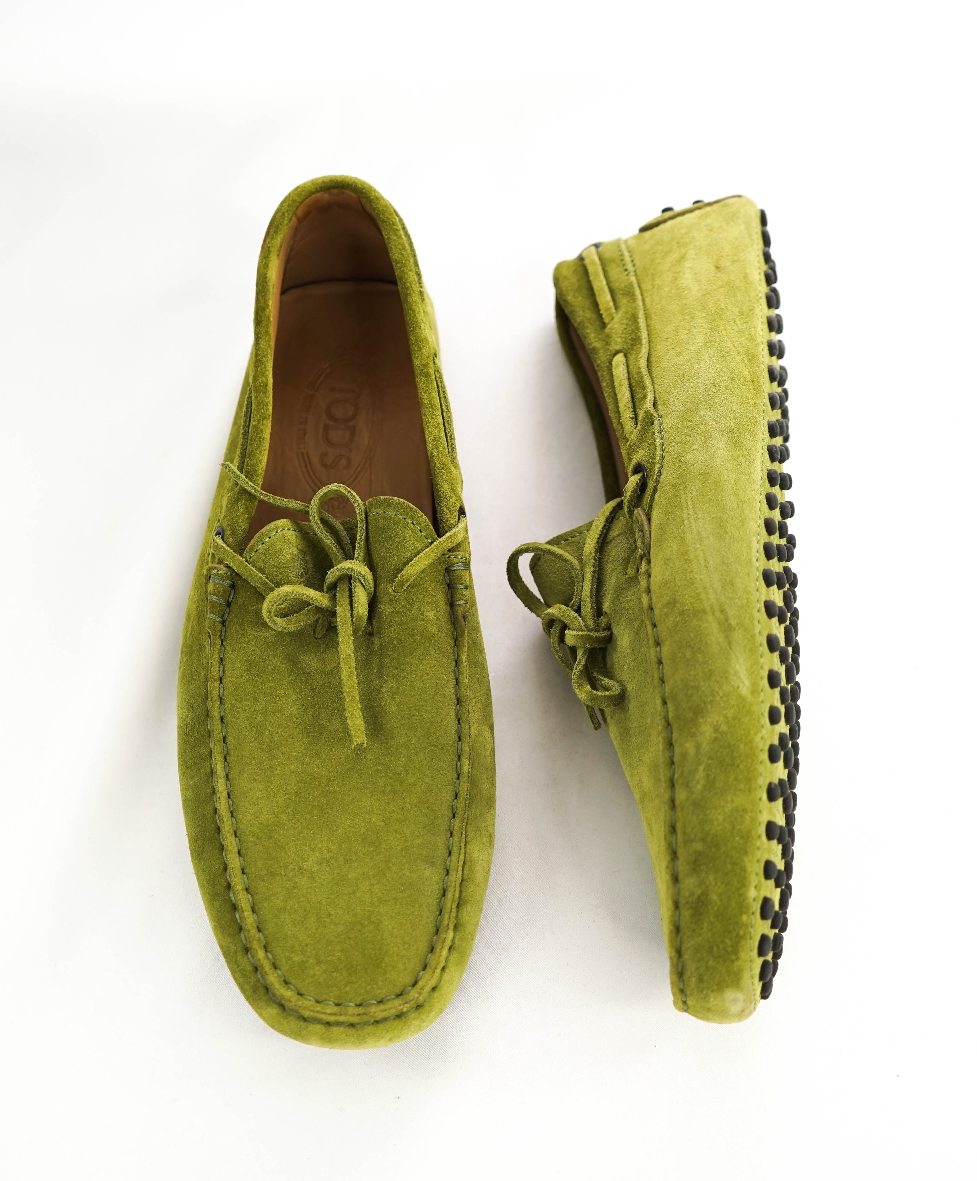 TOD’S - Green Suede Knot Front “Mocassino Gommini” Loafers - 9.5 (8.5)