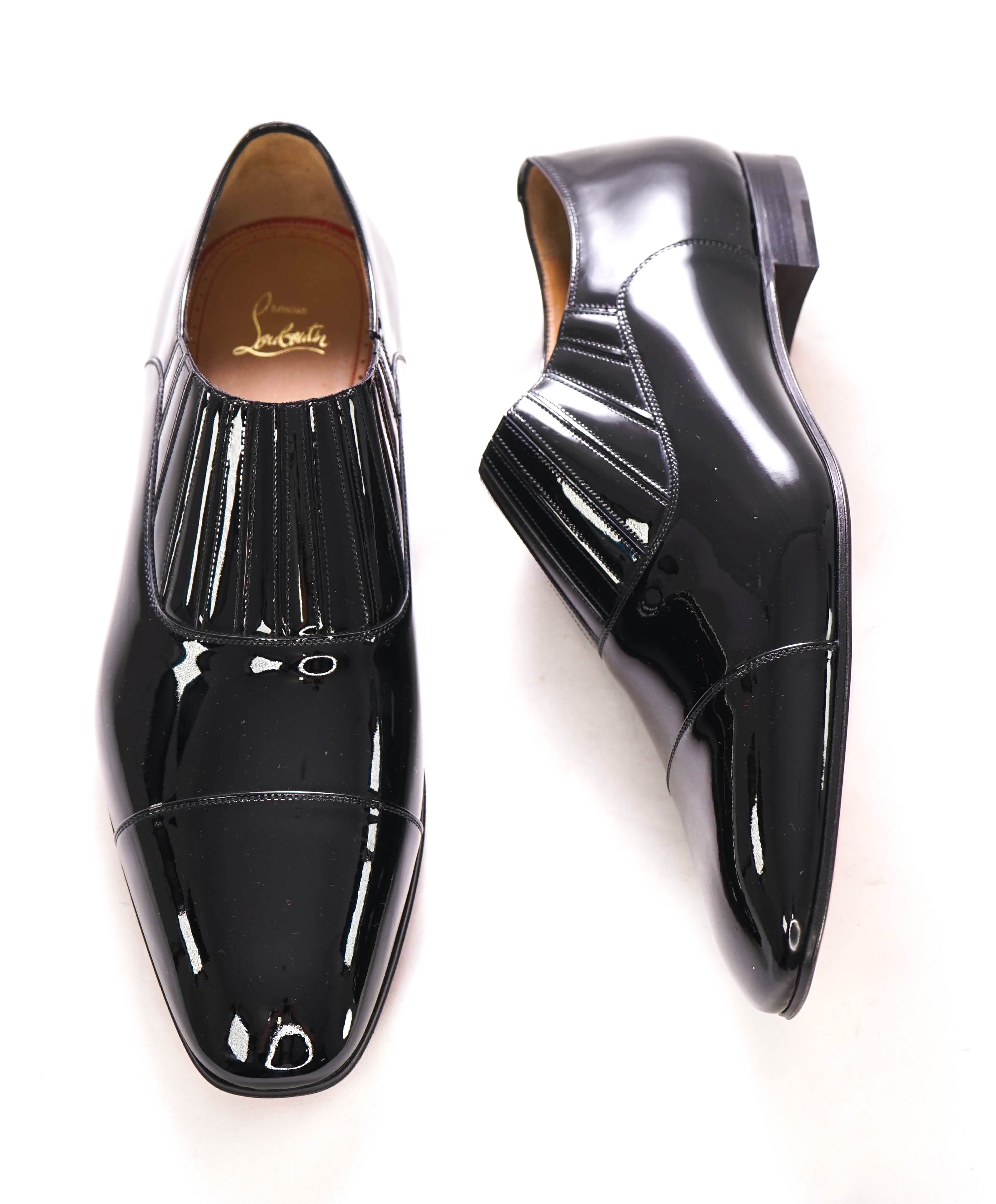 $1,050 CHRISTIAN LOUBOUTIN - *GREG ON* Black Patent Leather Loafers - 12.5 US (45.5)