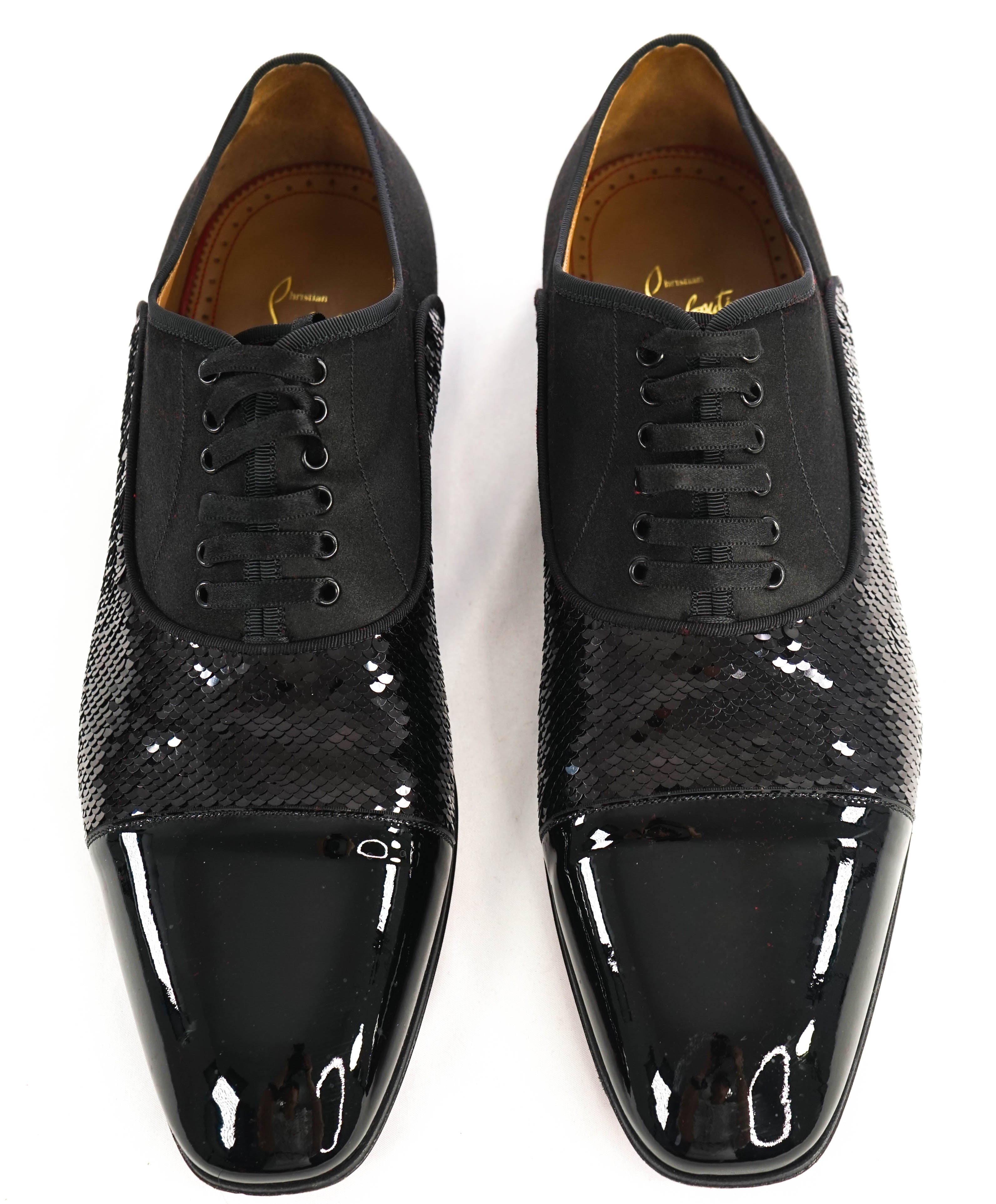 $1,050 CHRISTIAN LOUBOUTIN - *GREGGO ORLATO* Black Oxfords - 11 US (44)