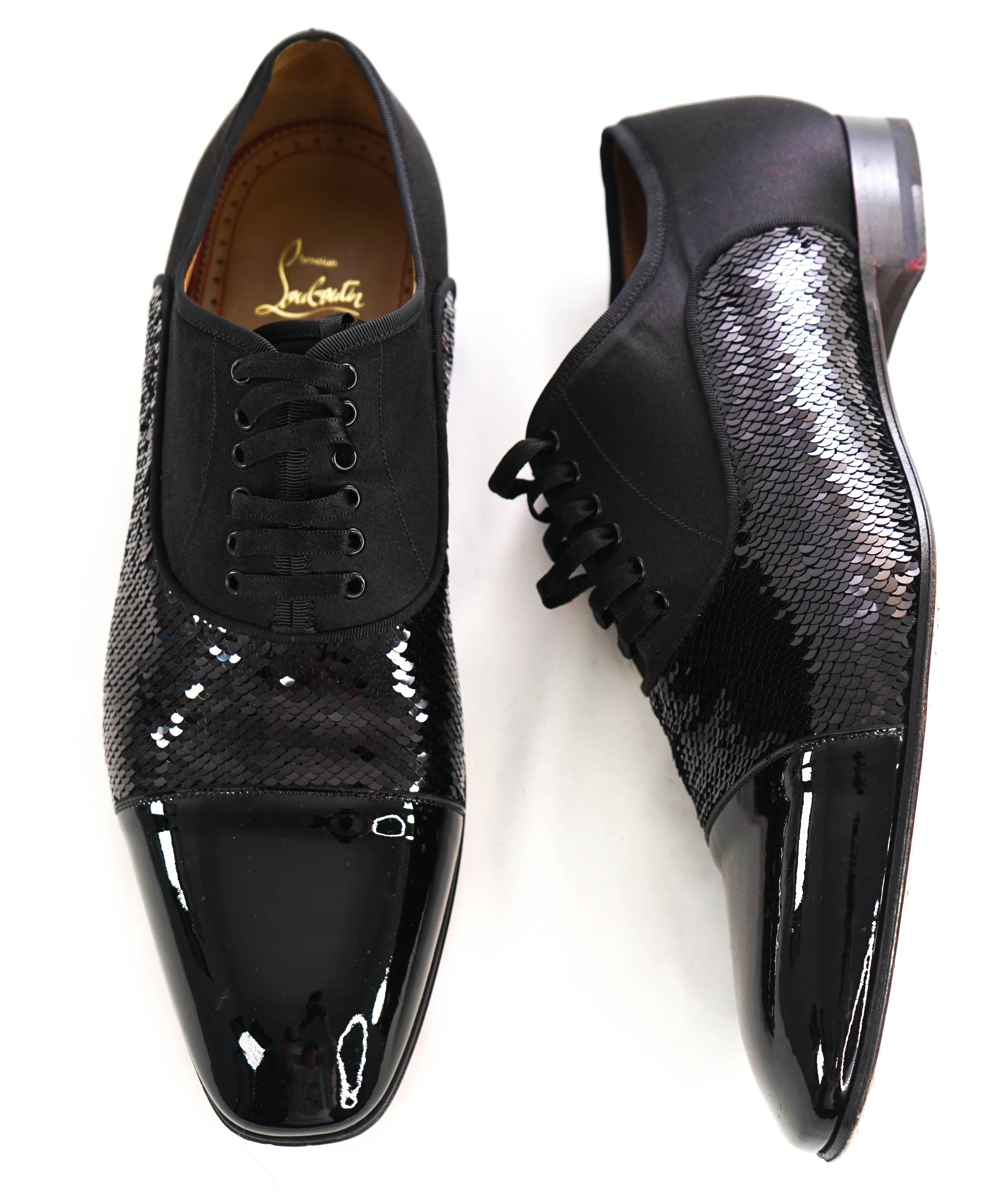 $1,050 CHRISTIAN LOUBOUTIN - *GREGGO ORLATO* Black Oxfords - 11 US (44)