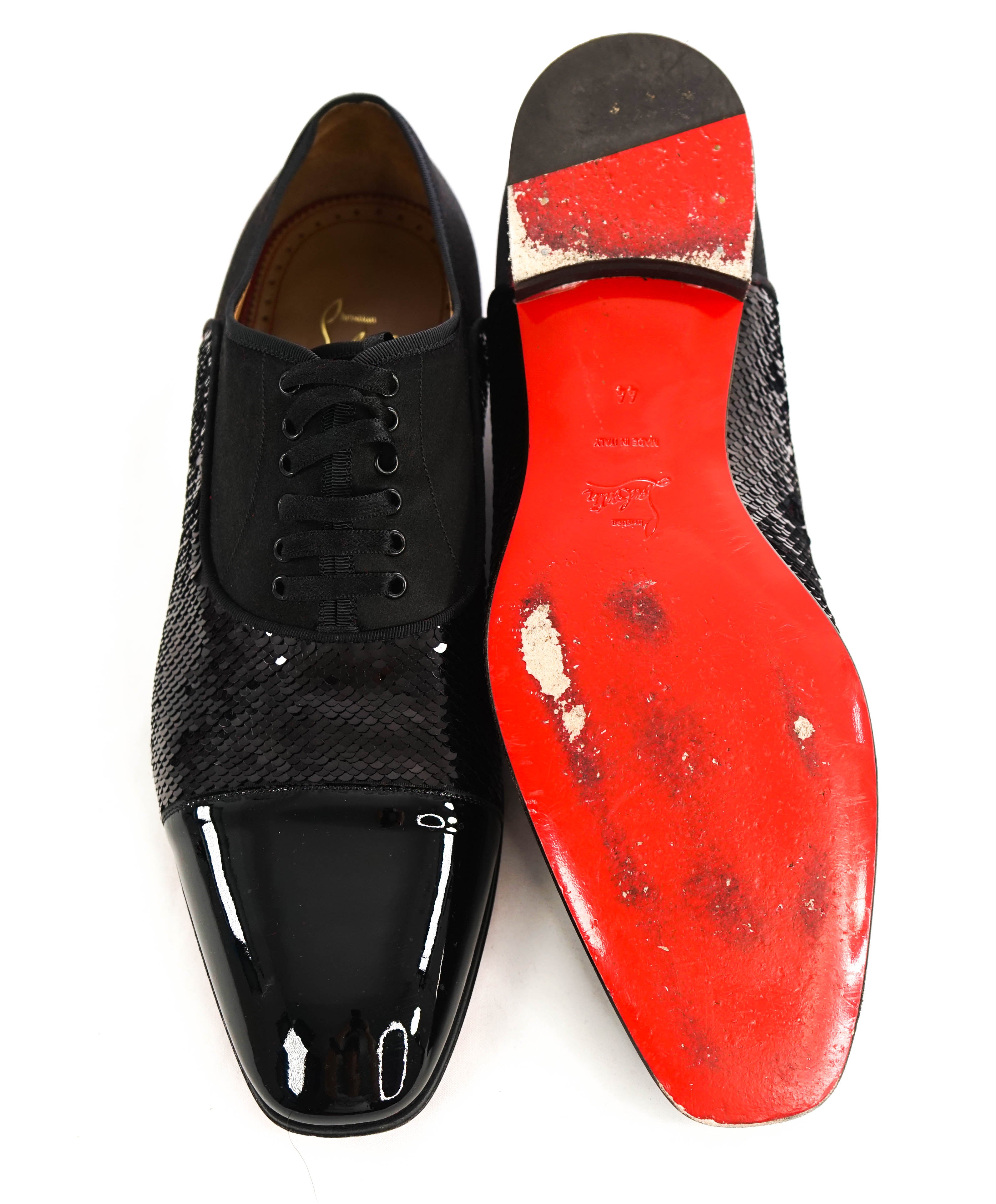 $1,050 CHRISTIAN LOUBOUTIN - *GREGGO ORLATO* Black Oxfords - 11 US (44)