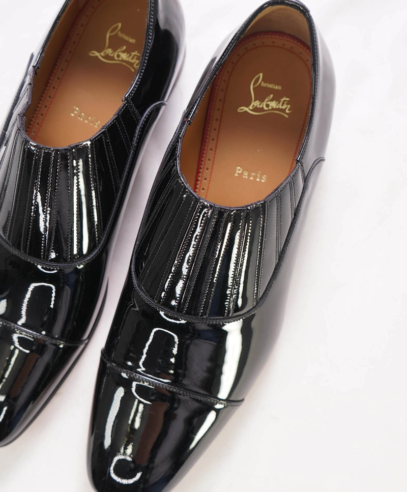 $1,050 CHRISTIAN LOUBOUTIN - *GREG ON* Black Patent Leather Loafers - 10.5 US (43.5)