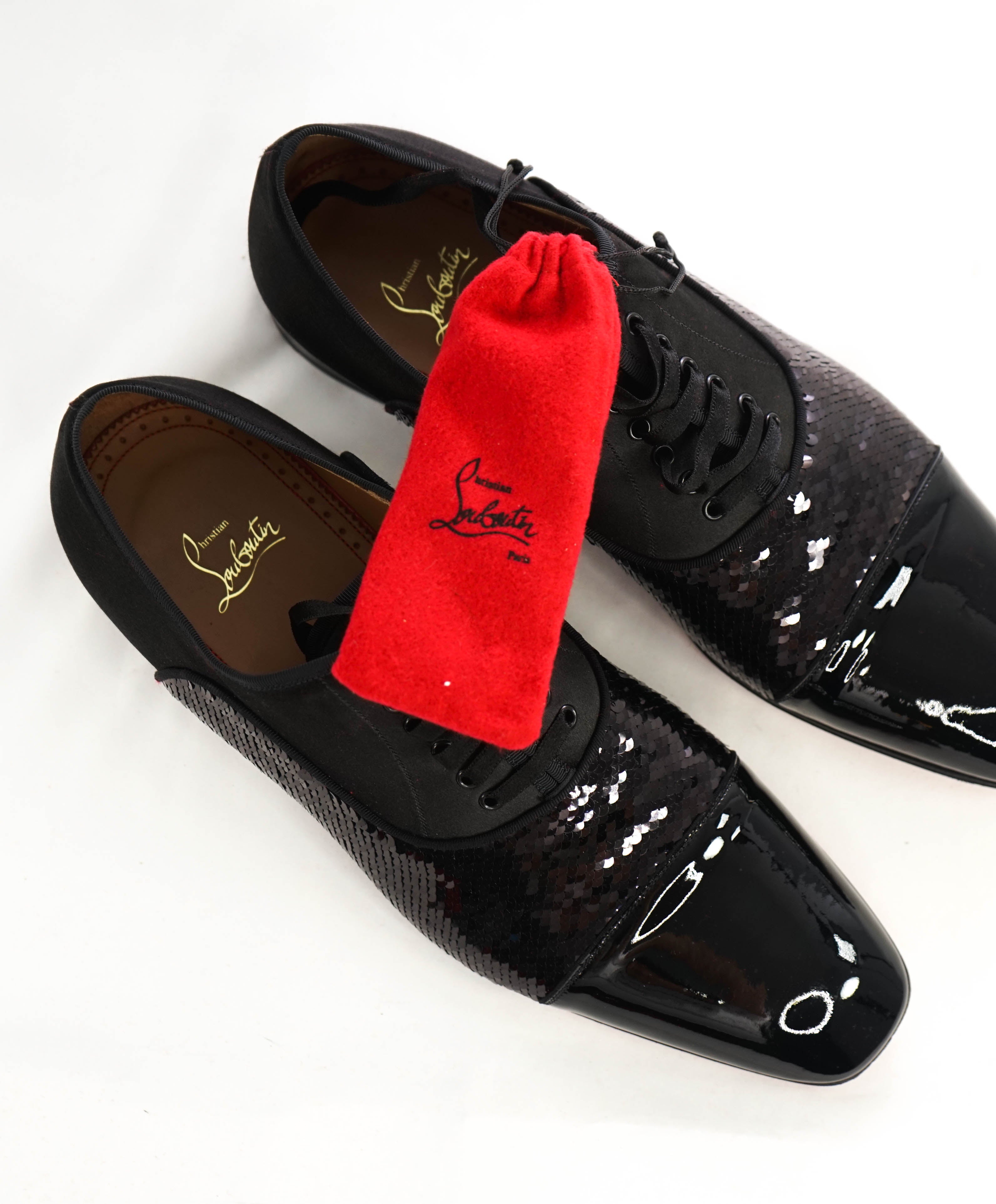 $1,050 CHRISTIAN LOUBOUTIN - *GREGGO ORLATO* Black Oxfords - 11 US (44)