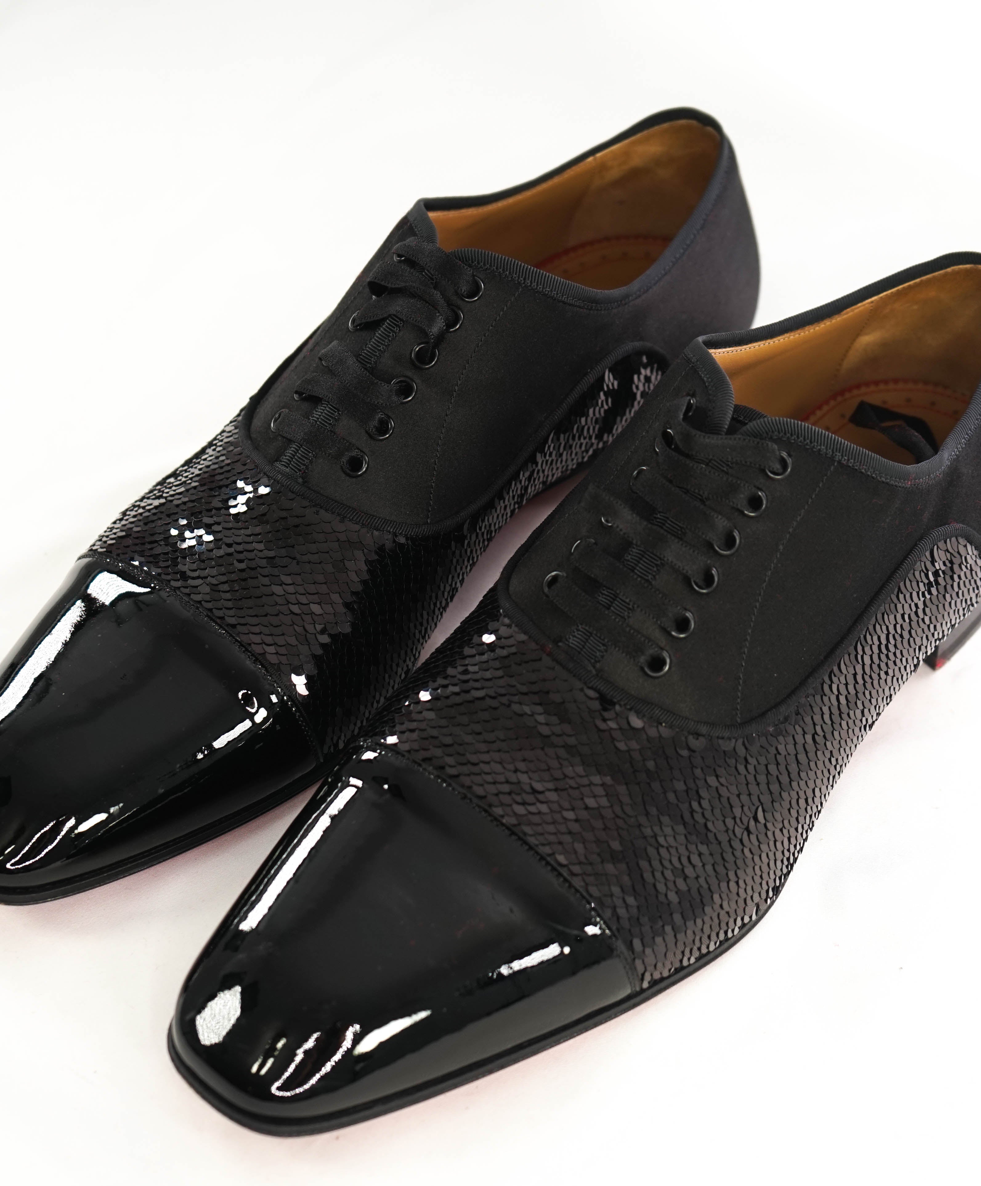 $1,050 CHRISTIAN LOUBOUTIN - *GREGGO ORLATO* Black Oxfords - 11 US (44)