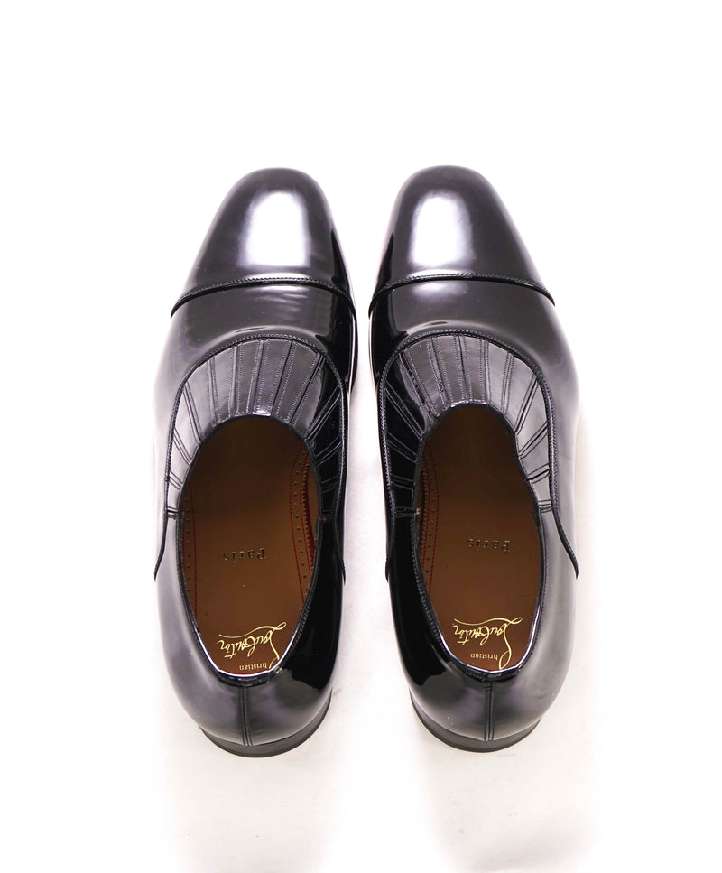 $1,050 CHRISTIAN LOUBOUTIN - *GREG ON* Black Patent Leather Loafers - 10.5 US (43.5)