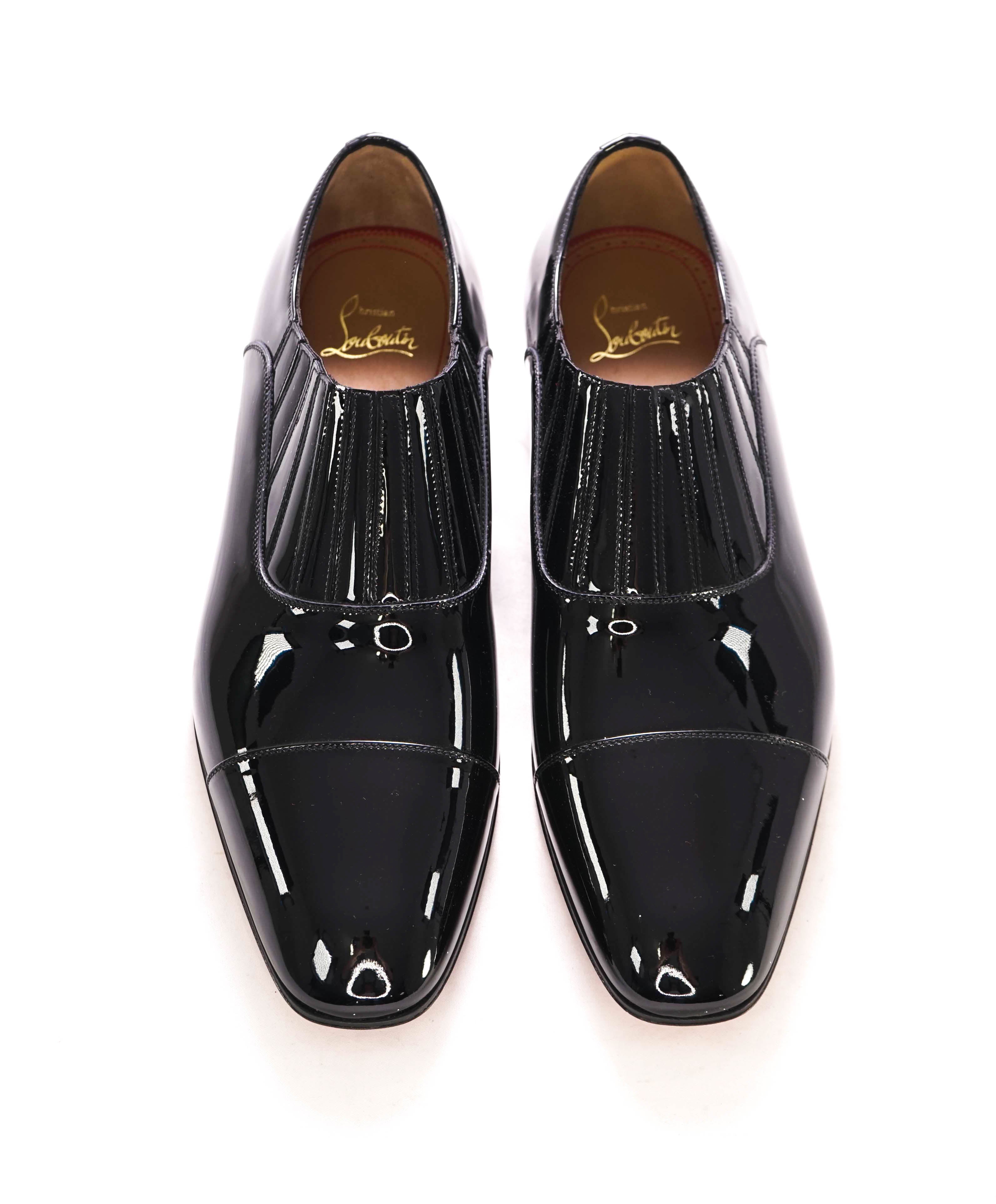 $1,050 CHRISTIAN LOUBOUTIN - *GREG ON* Black Patent Leather Loafers - 8 US (41 EU)