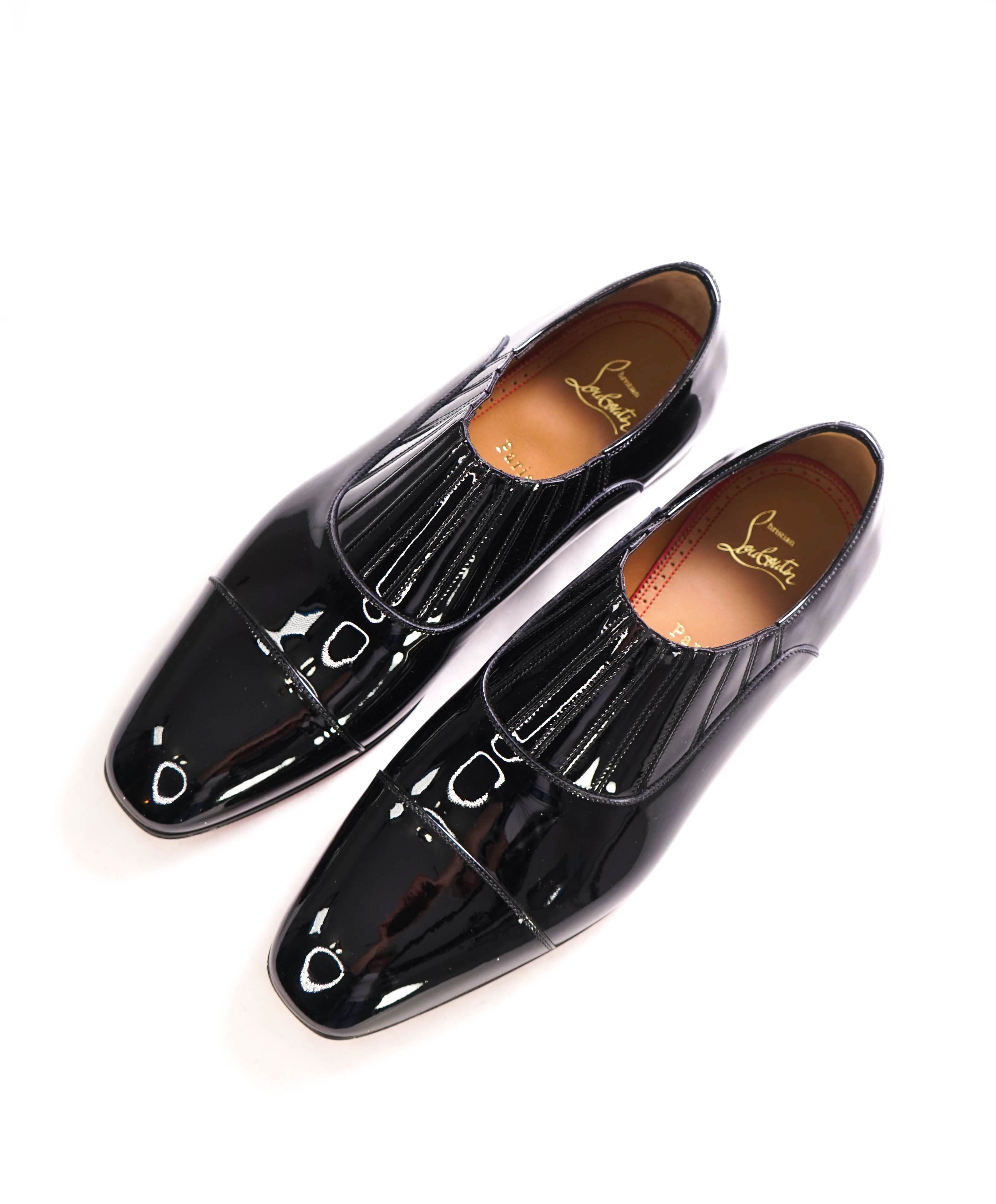 $1,050 CHRISTIAN LOUBOUTIN - *GREG ON* Black Patent Leather Loafers - 8 US (41 EU)