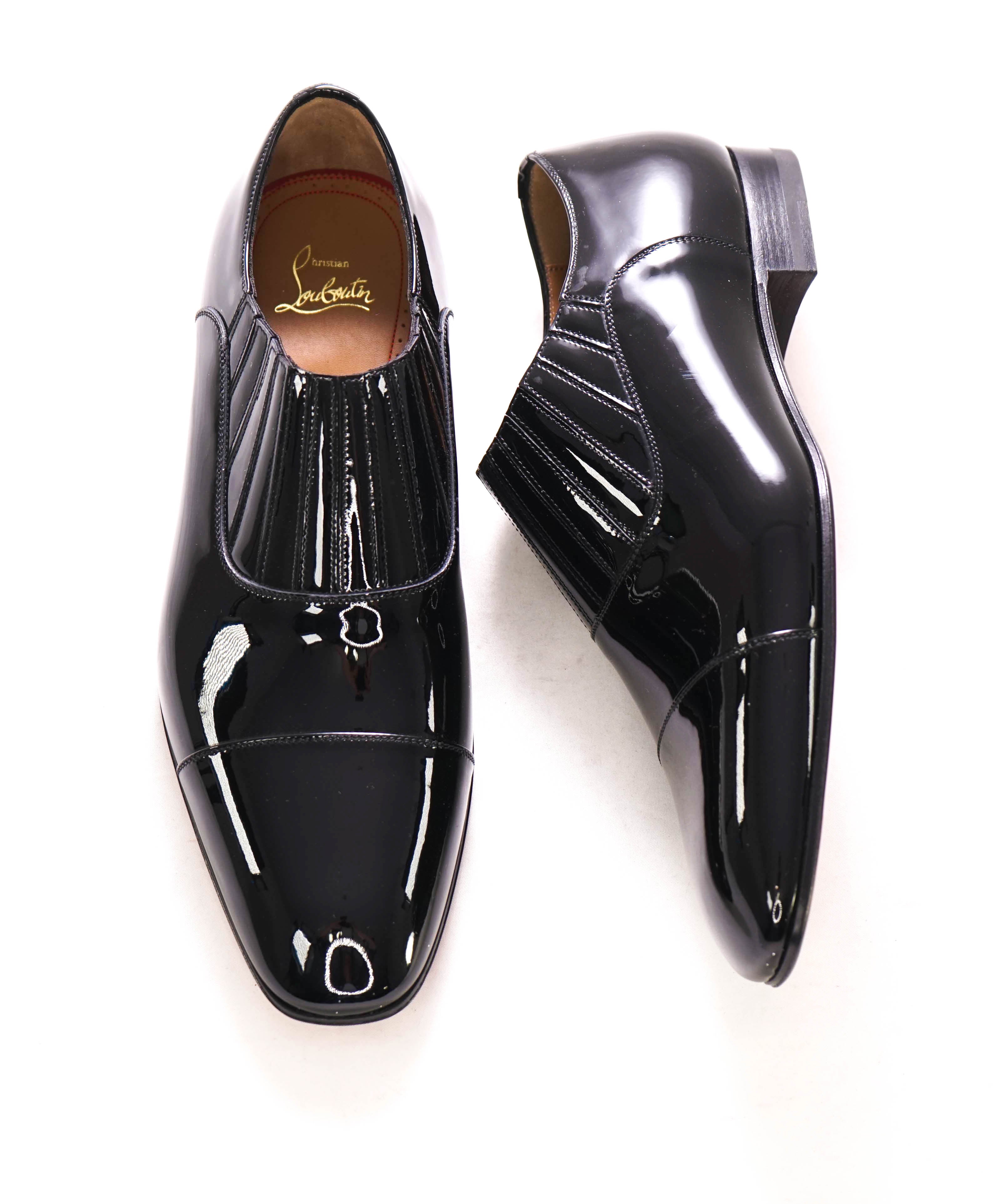 $1,050 CHRISTIAN LOUBOUTIN - *GREG ON* Black Patent Leather Loafers - 8 US (41 EU)