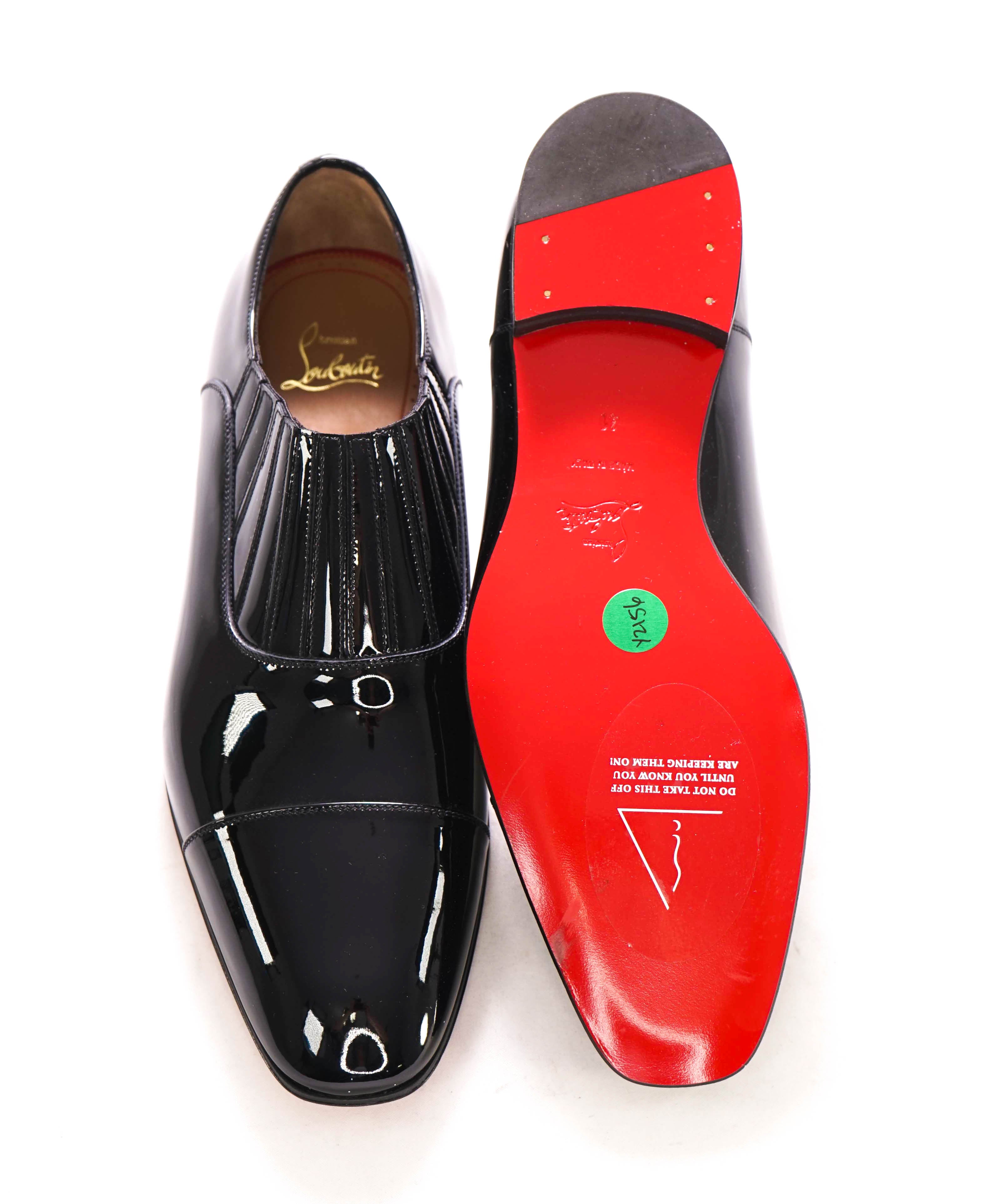 $1,050 CHRISTIAN LOUBOUTIN - *GREG ON* Black Patent Leather Loafers - 8 US (41 EU)