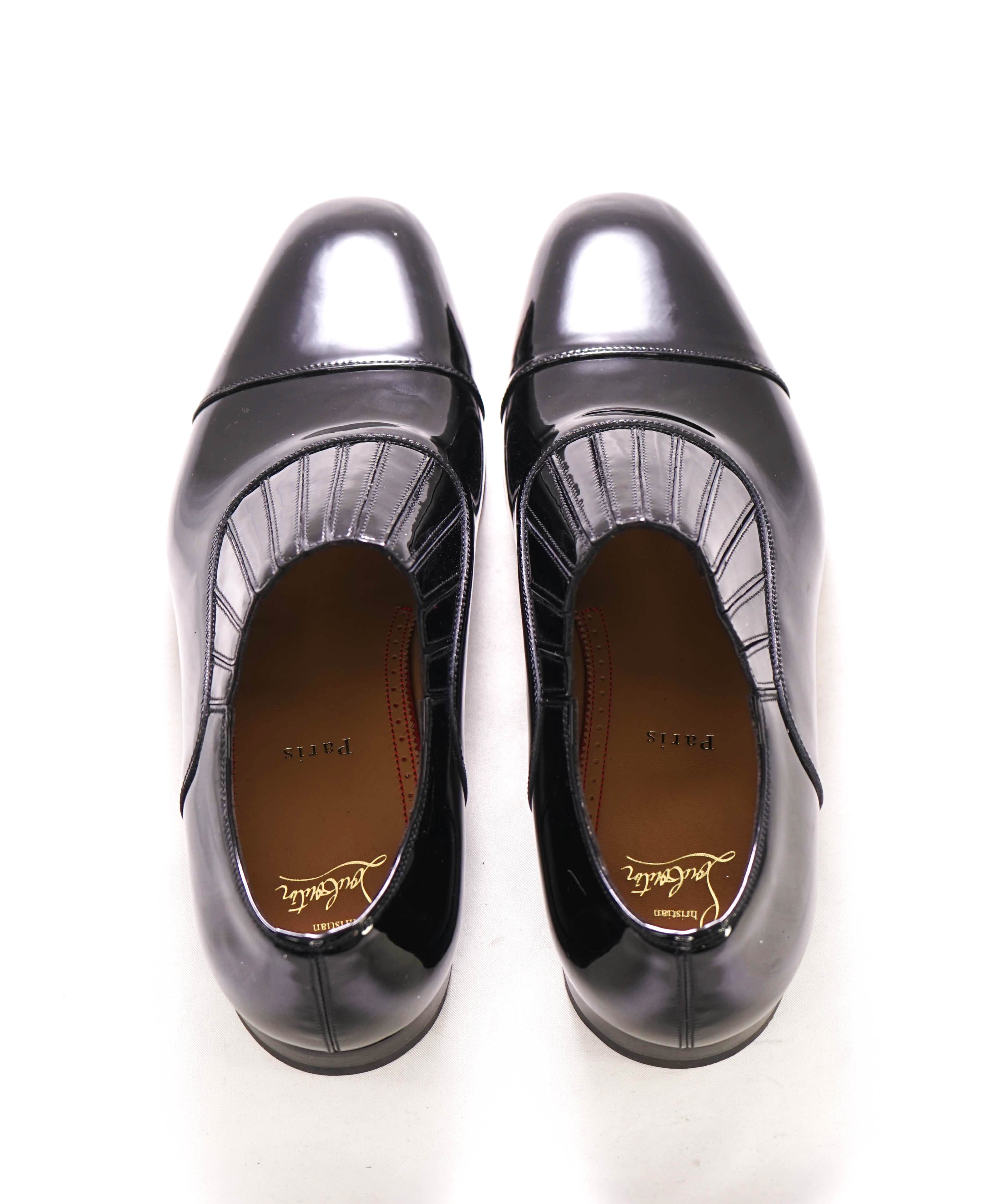 $1,050 CHRISTIAN LOUBOUTIN - *GREG ON* Black Patent Leather Loafers - 8 US (41 EU)