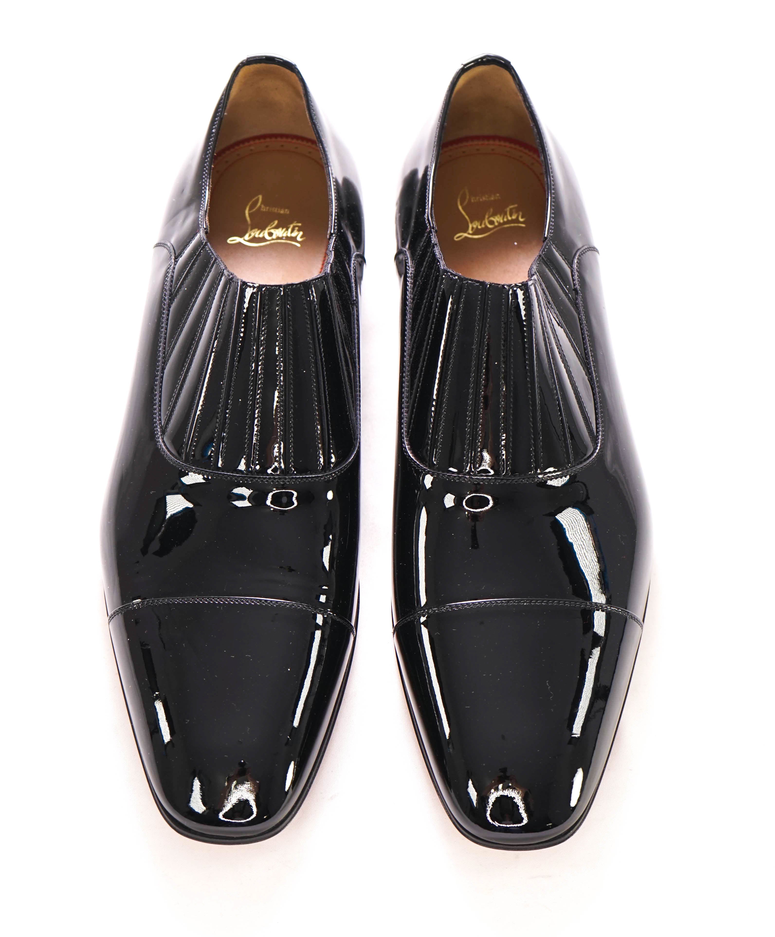 $1,050 CHRISTIAN LOUBOUTIN - *GREG ON* Black Patent Leather Loafers - 12.5 US (45.5)