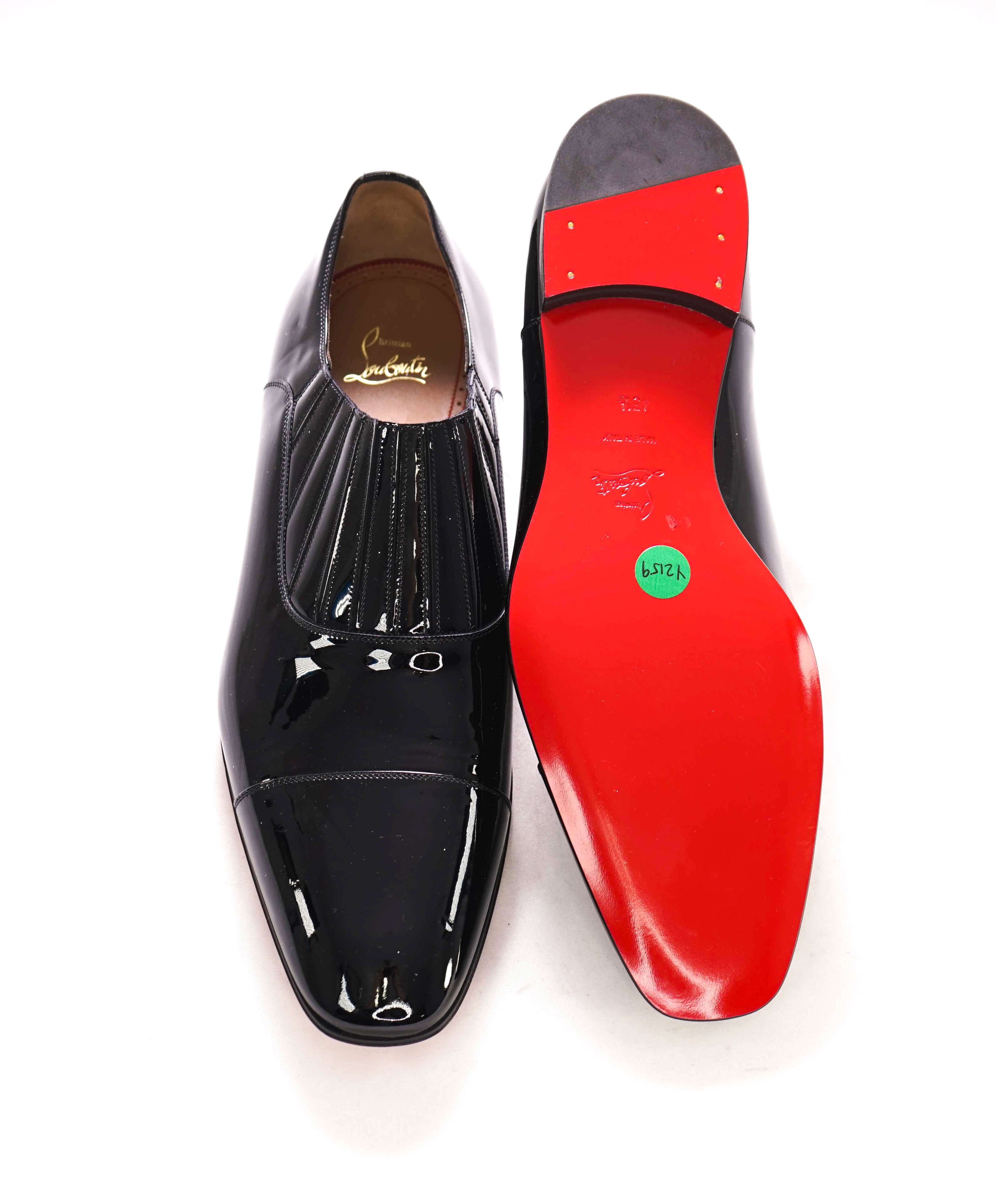 $1,050 CHRISTIAN LOUBOUTIN - *GREG ON* Black Patent Leather Loafers - 12.5 US (45.5)