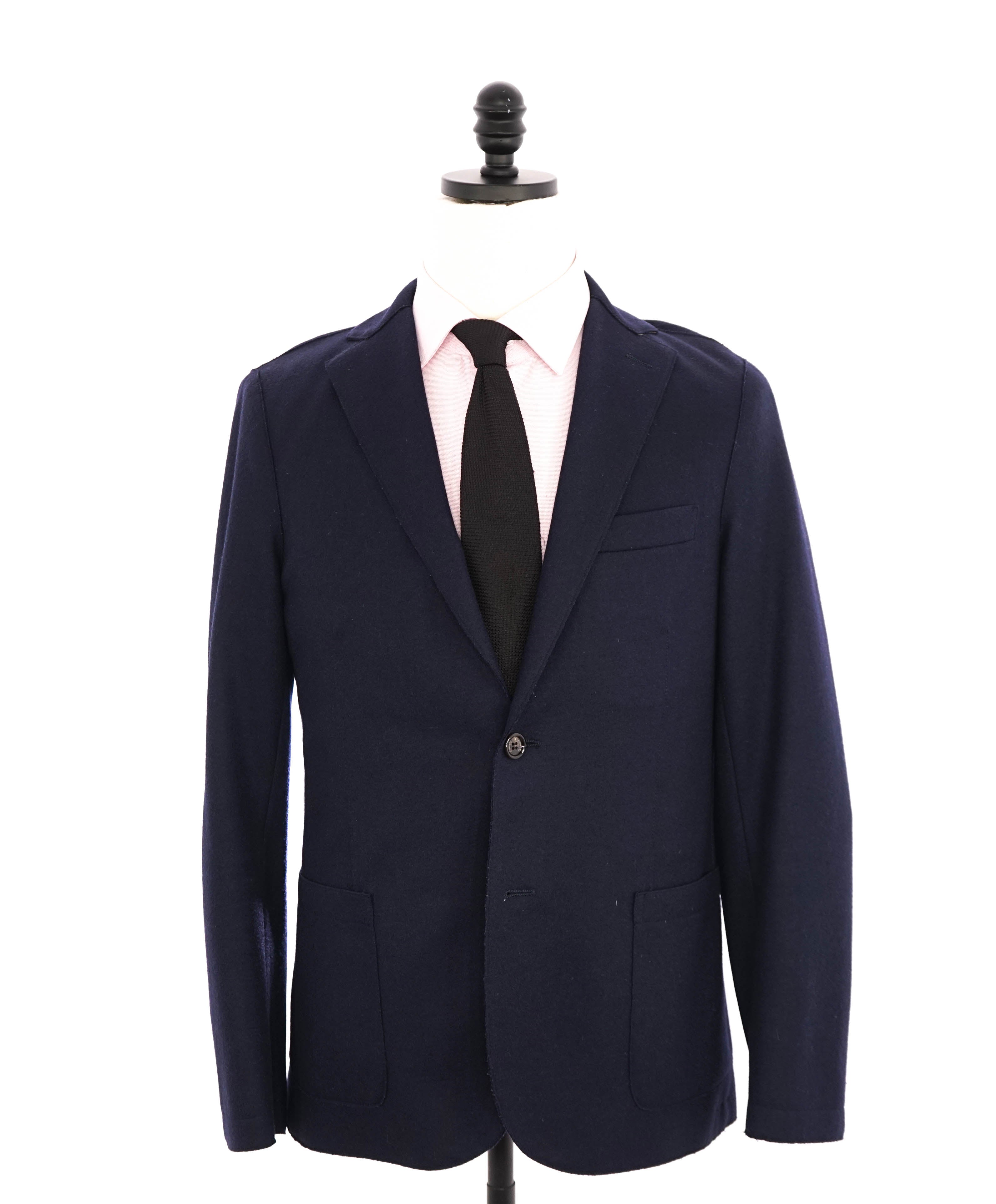 ELEVENTY - Wool & Suede Navy Unstructured Soft Jacket Blazer - 38 (48EU)