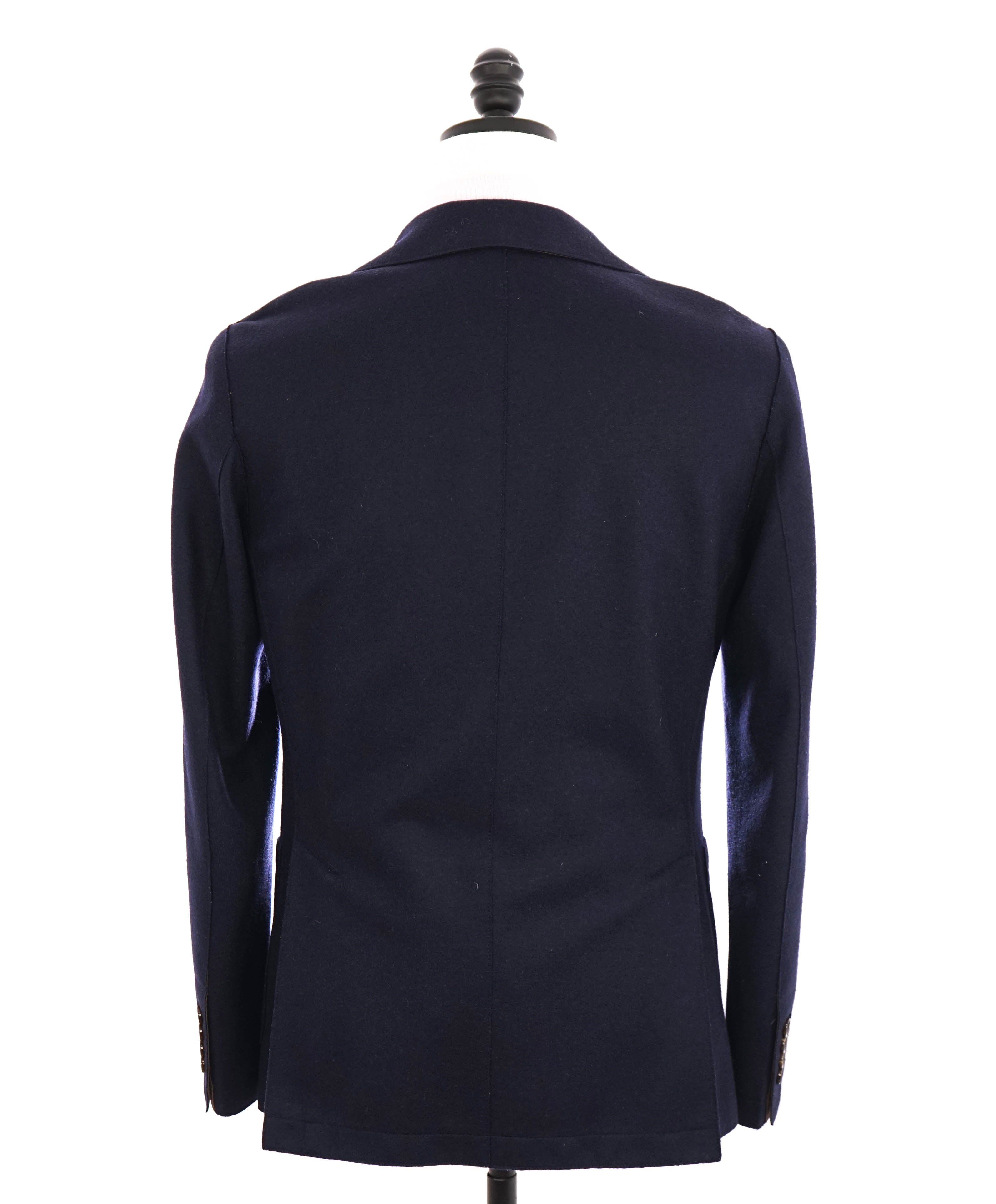 ELEVENTY - Wool & Suede Navy Unstructured Soft Jacket Blazer - 38 (48EU)