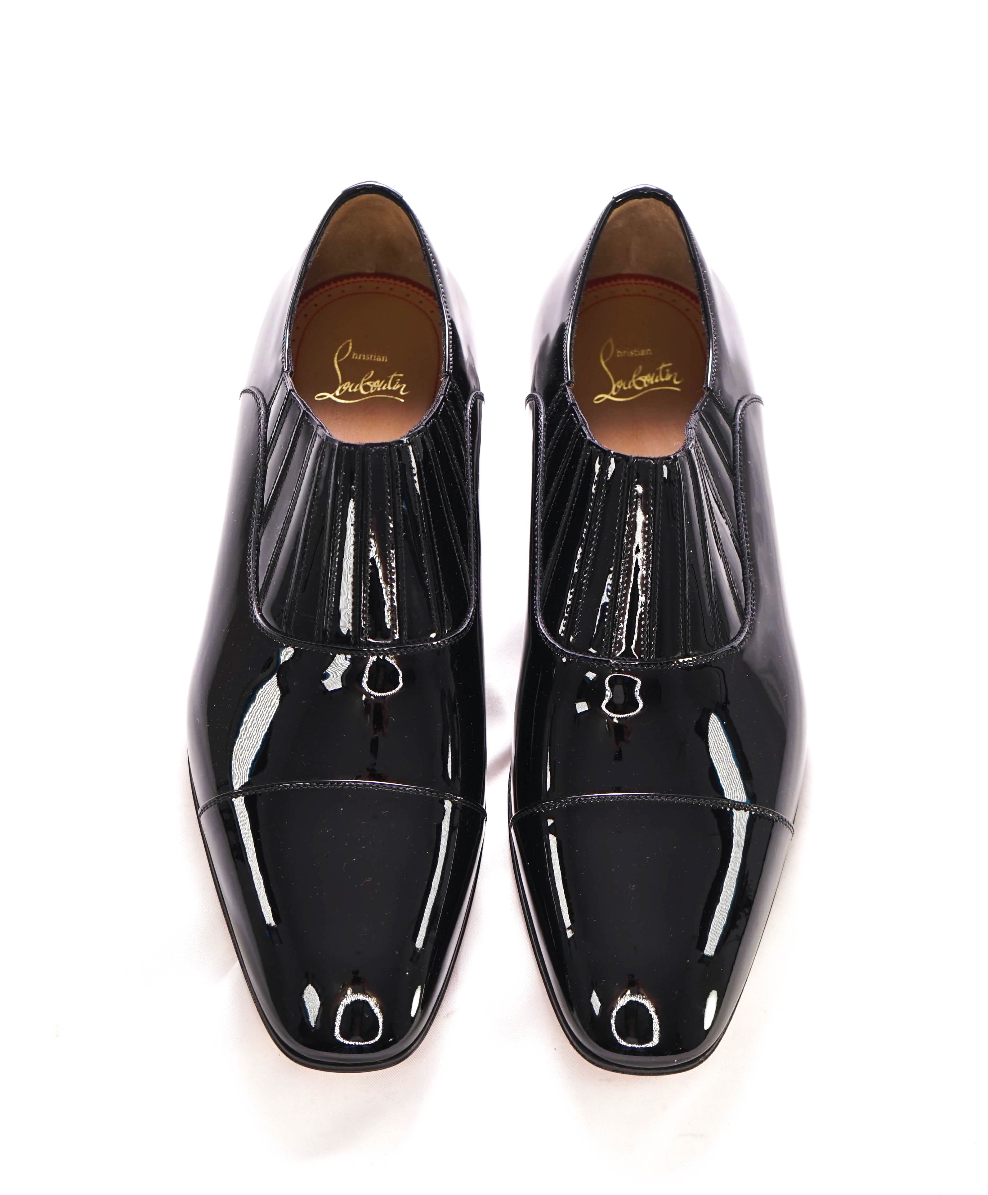 $1,050 CHRISTIAN LOUBOUTIN - *GREG ON* Black Patent Leather Loafers - 8 US (41 EU)