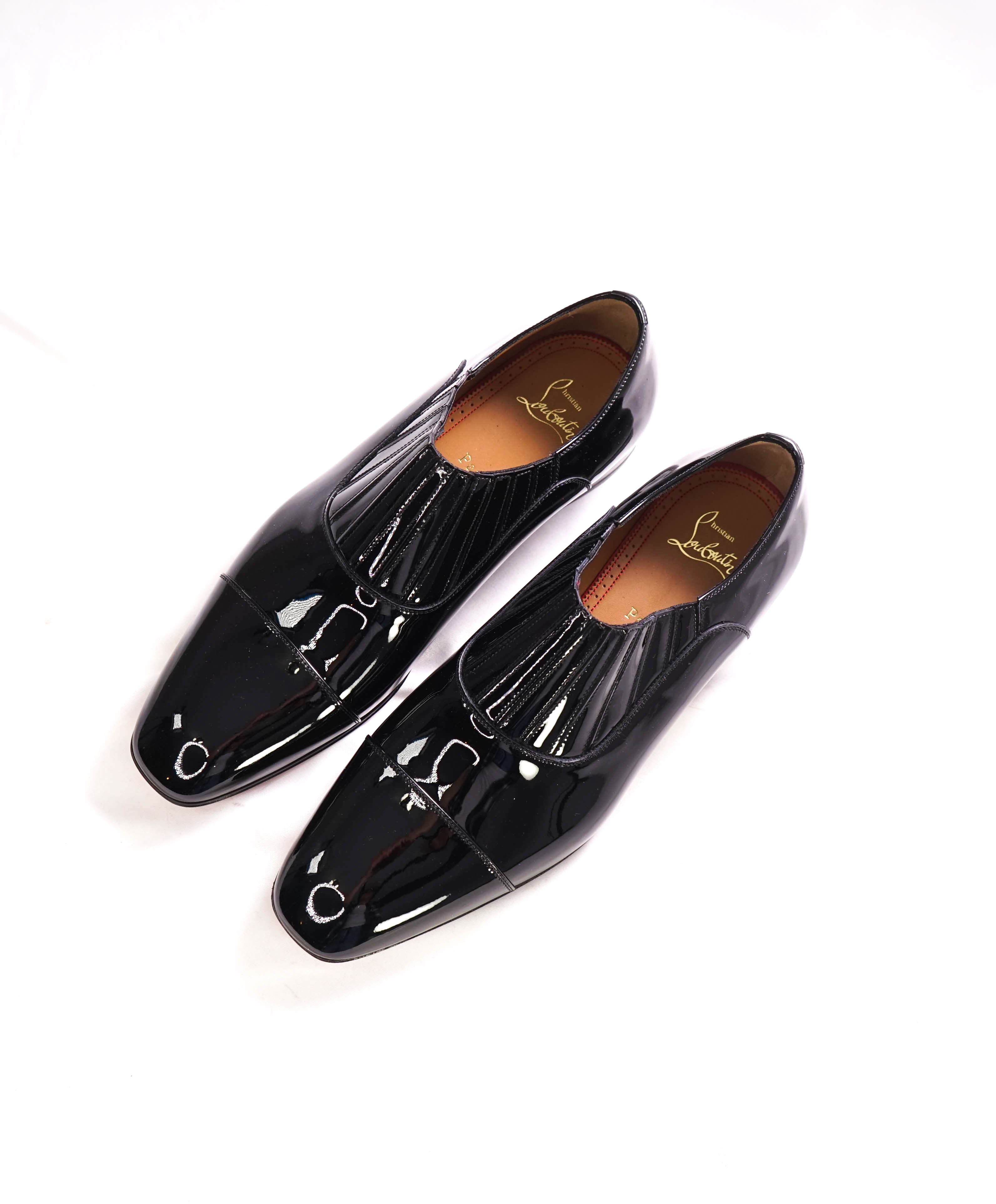 $1,050 CHRISTIAN LOUBOUTIN - *GREG ON* Black Patent Leather Loafers - 8 US (41 EU)