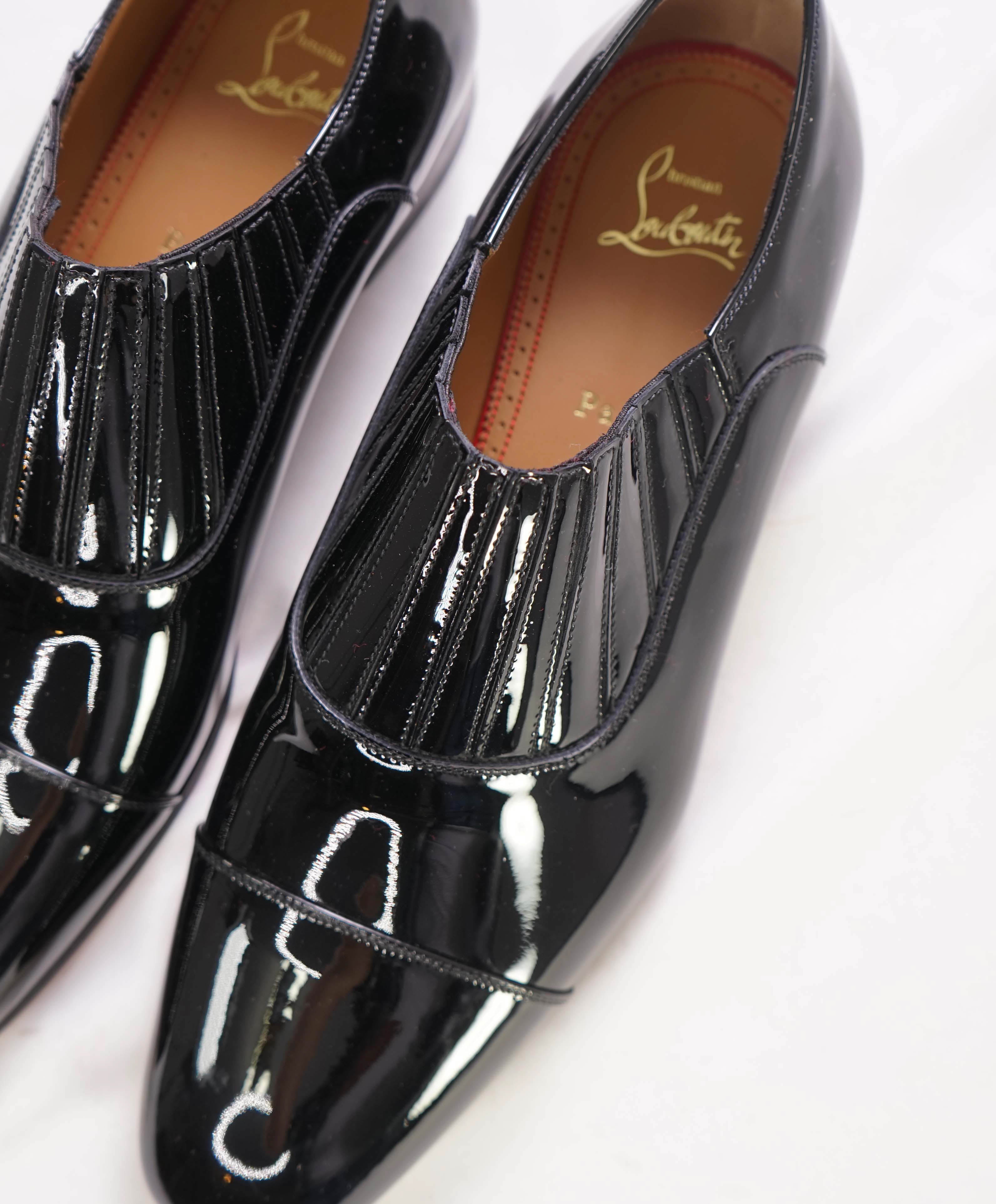 $1,050 CHRISTIAN LOUBOUTIN - *GREG ON* Black Patent Leather Loafers - 8 US (41 EU)