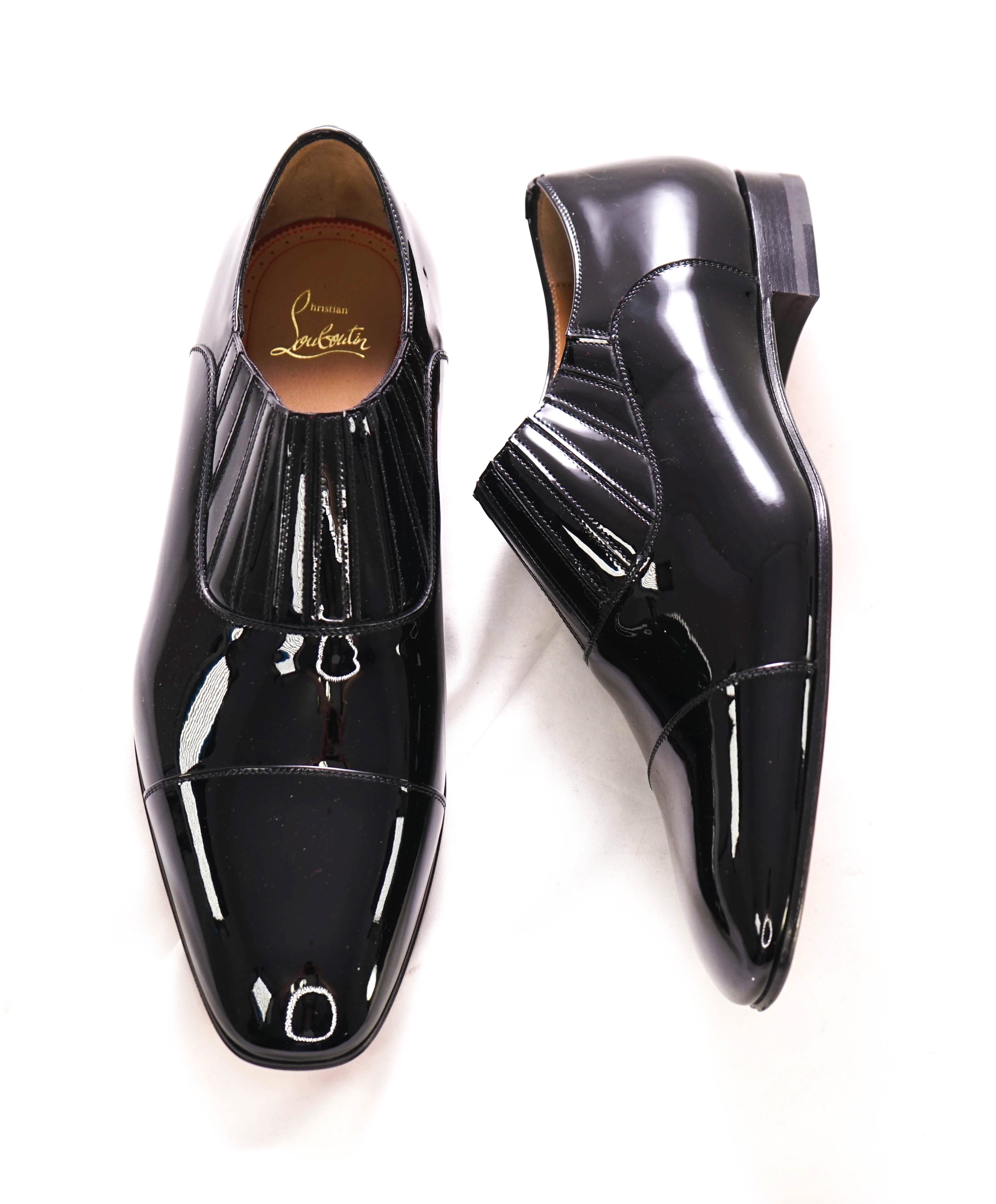 $1,050 CHRISTIAN LOUBOUTIN - *GREG ON* Black Patent Leather Loafers - 8 US (41 EU)