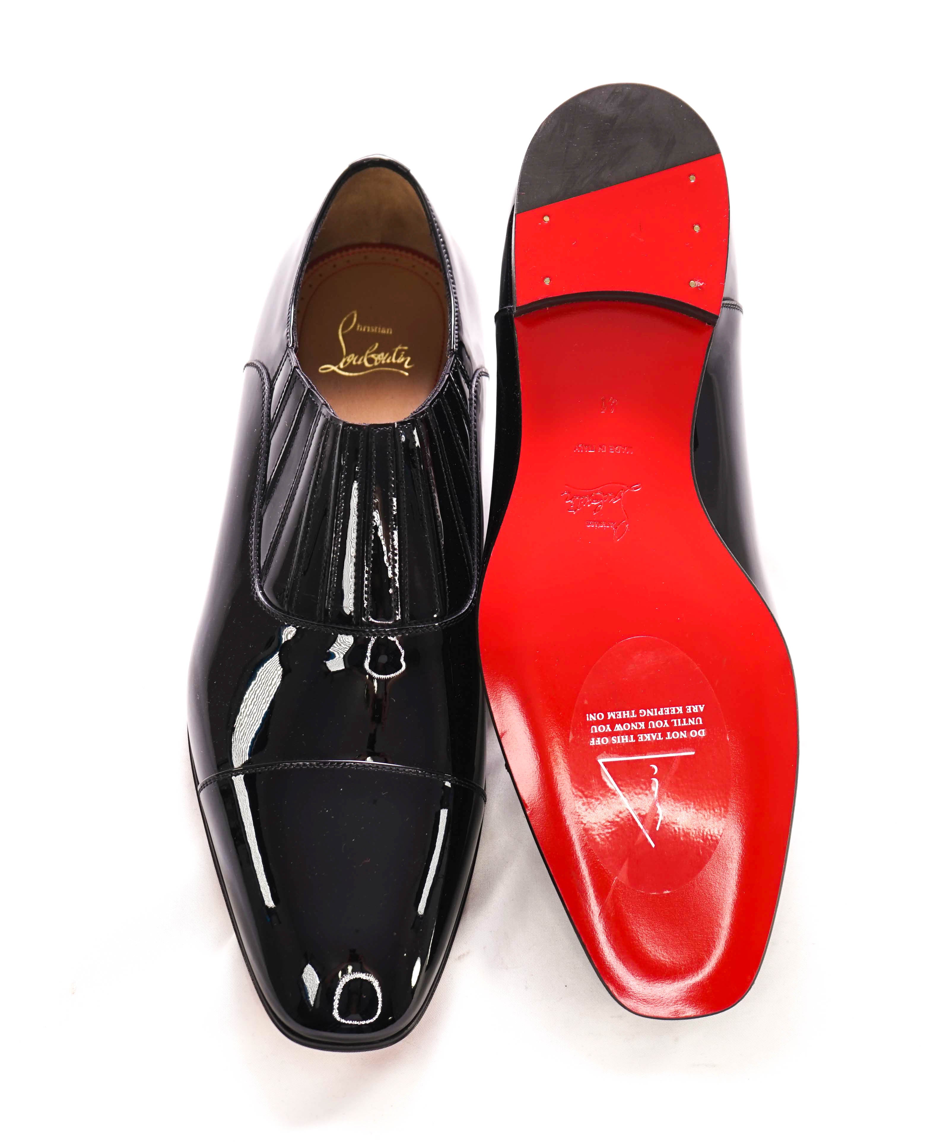 $1,050 CHRISTIAN LOUBOUTIN - *GREG ON* Black Patent Leather Loafers - 8 US (41 EU)