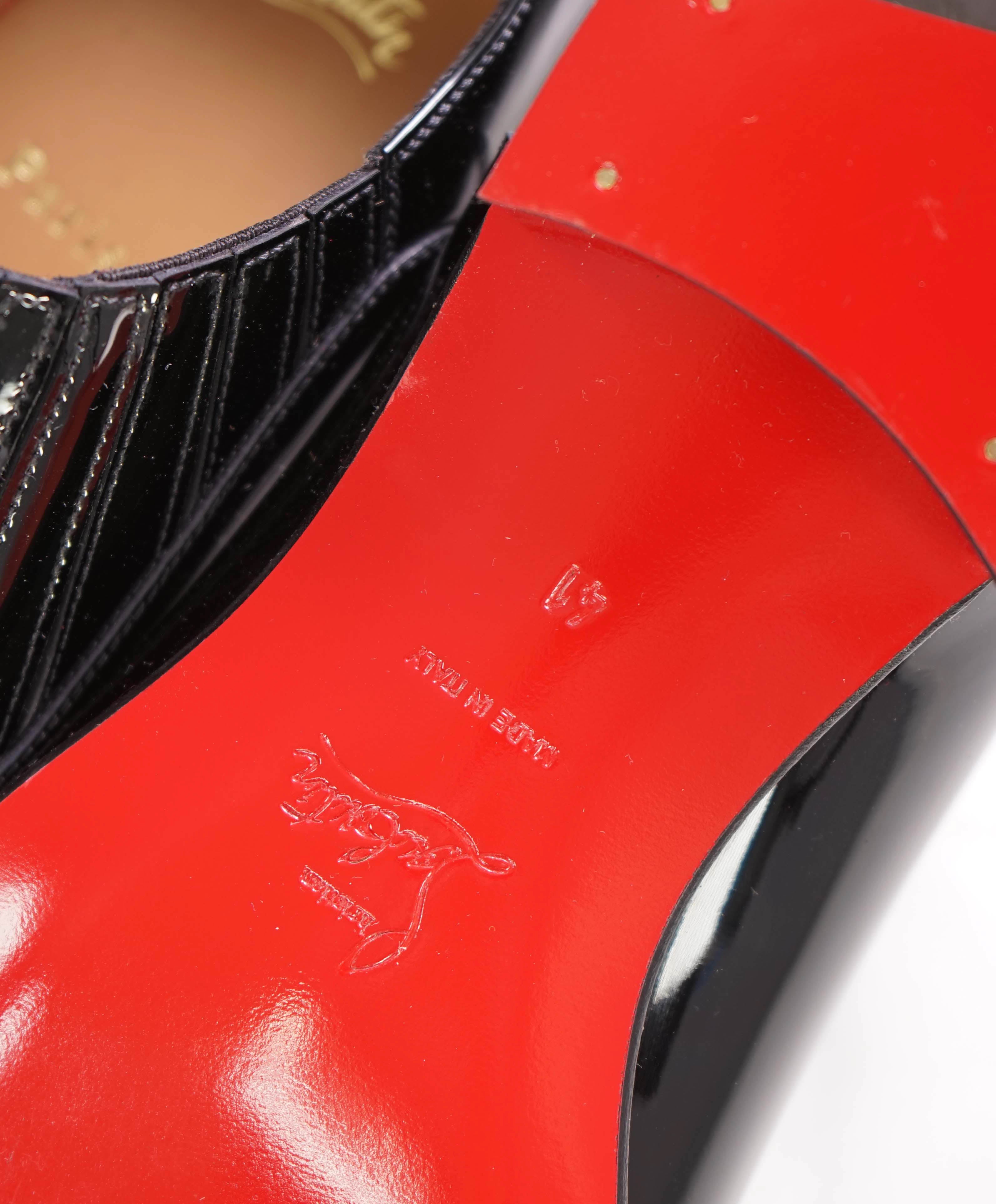 $1,050 CHRISTIAN LOUBOUTIN - *GREG ON* Black Patent Leather Loafers - 8 US (41 EU)