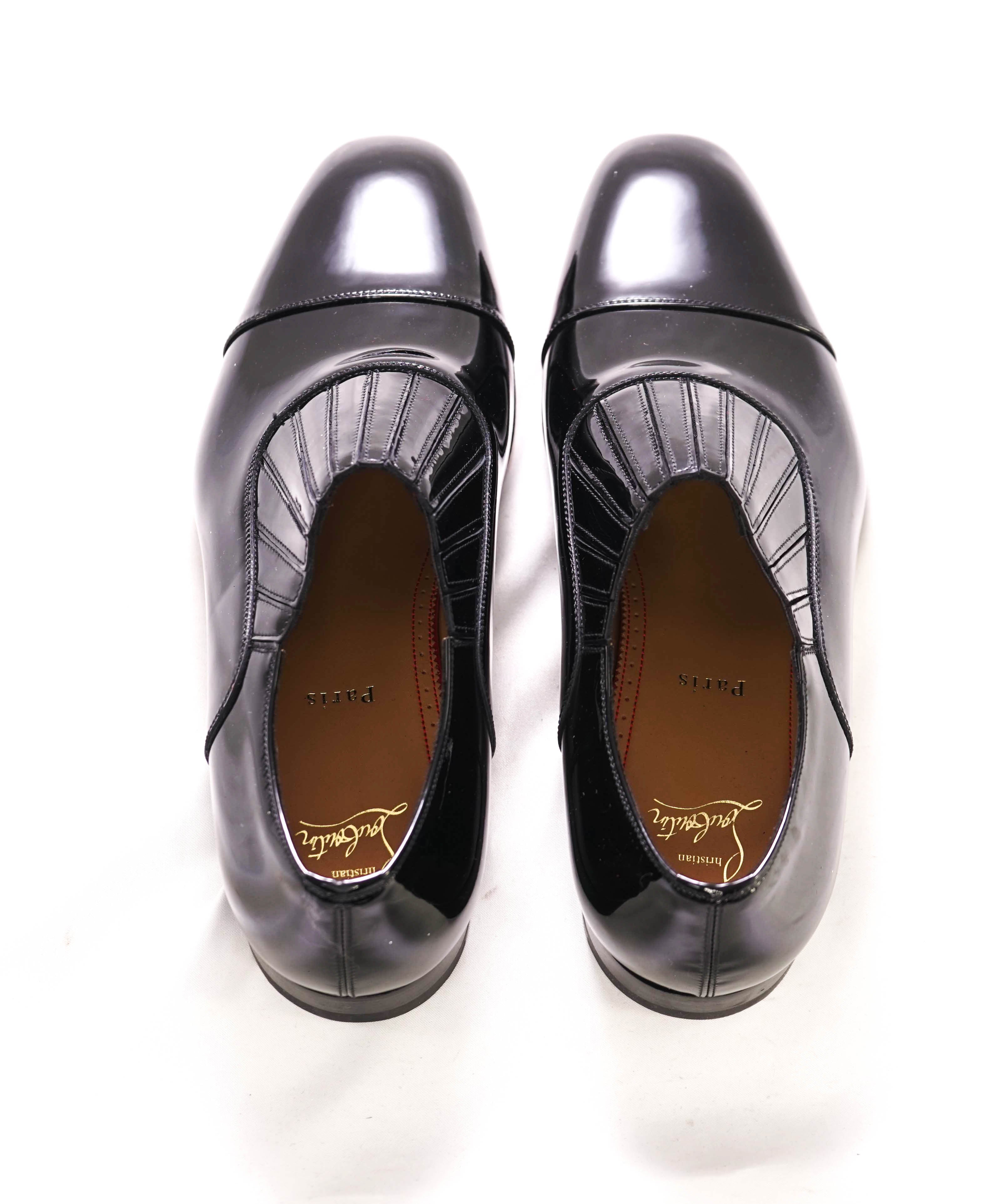 $1,050 CHRISTIAN LOUBOUTIN - *GREG ON* Black Patent Leather Loafers - 8 US (41 EU)