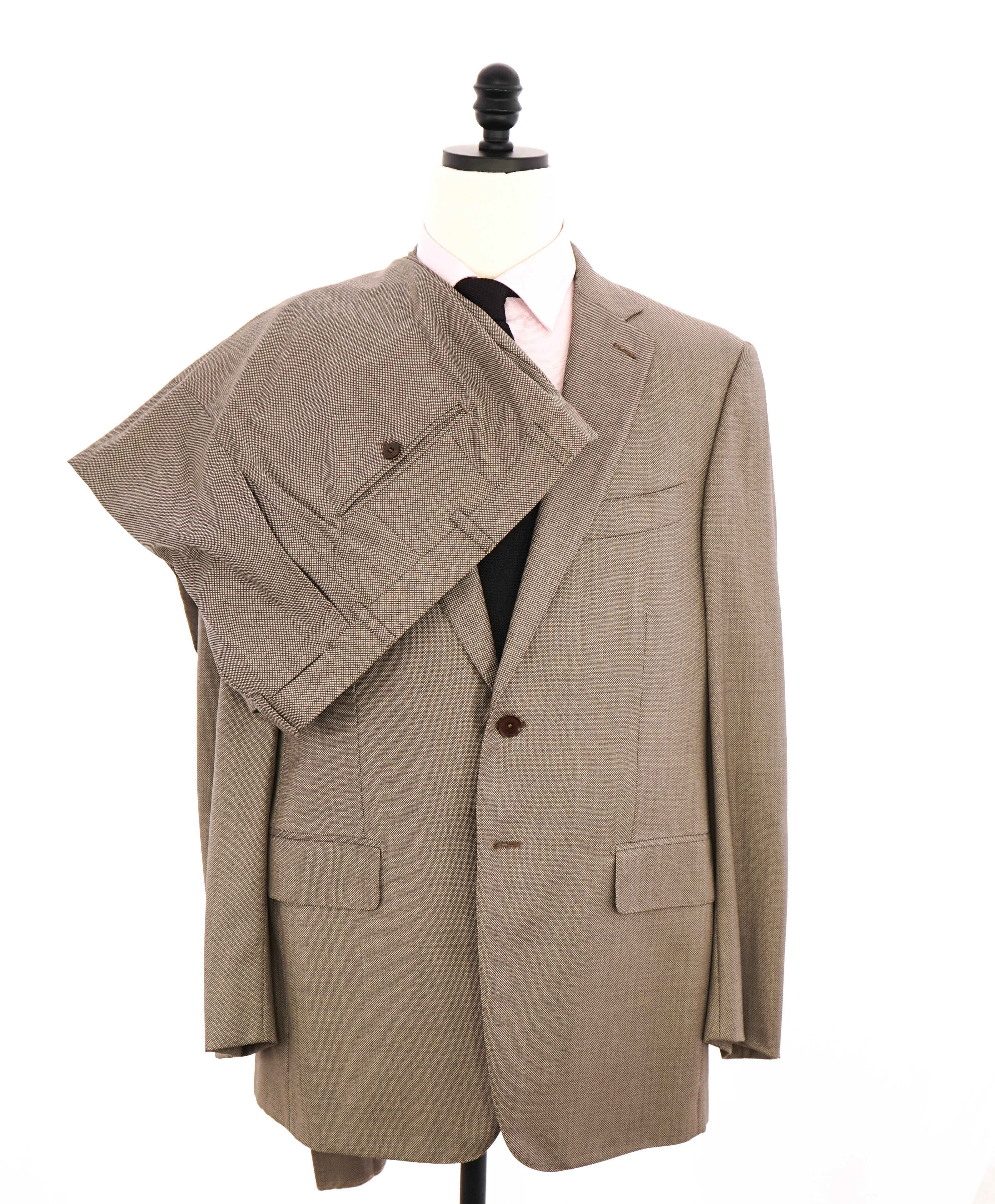 ISAIA - Brown Birdseye 140's "Nuova Base S" Suit  - 44R