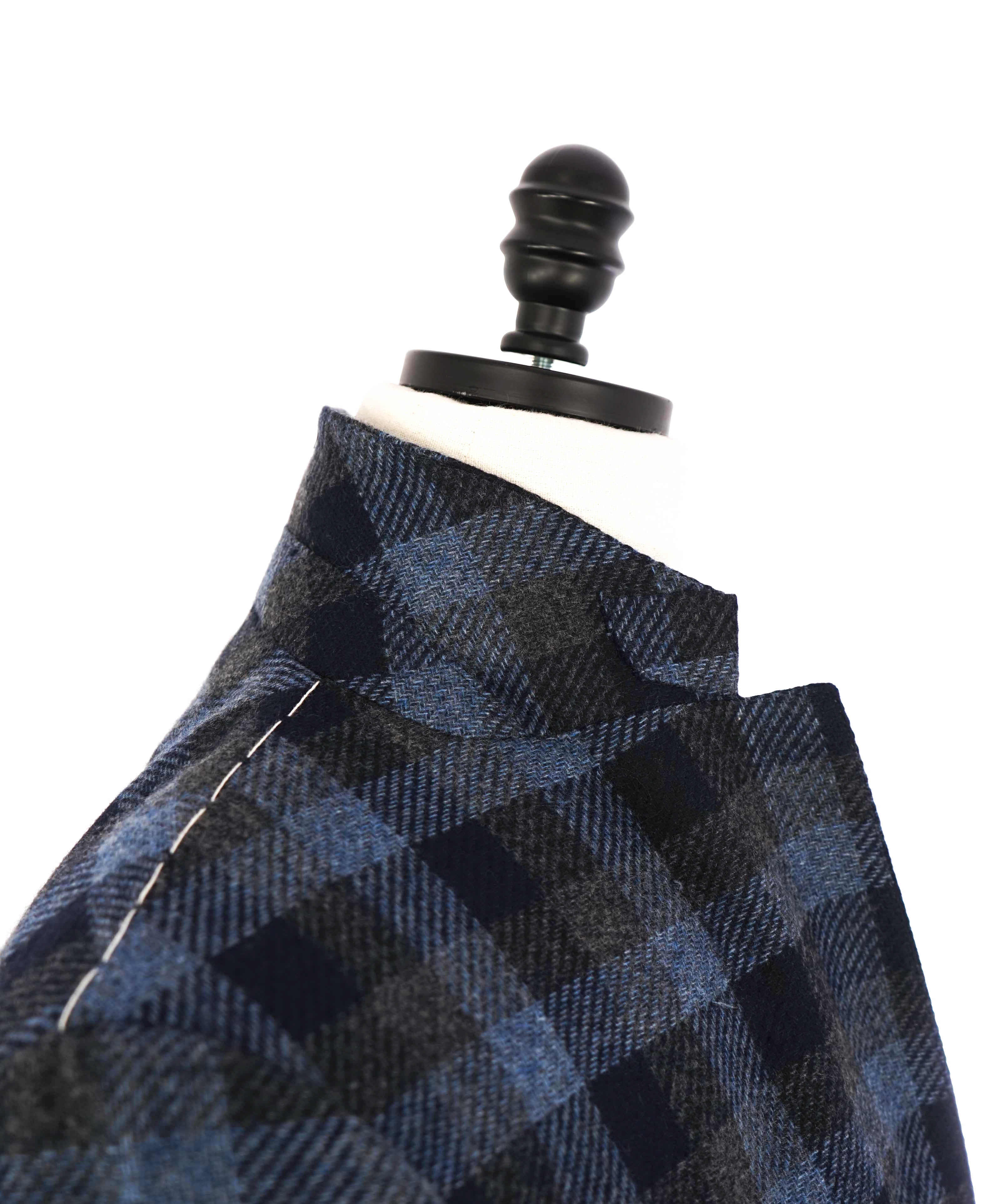 $4,670 ERMENEGILDO ZEGNA - 15 MilMil 15 *CASHMERE/SILK* Blue Plaid Blazer - 38R